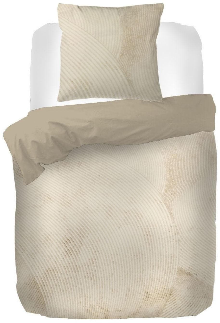 KAYORI Sakae Bettwäsche Set Beige Mako-Satin 100% Baumwolle