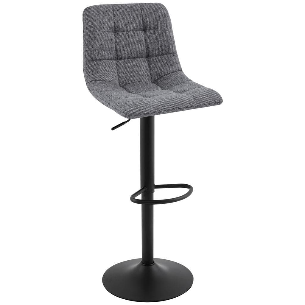 Stylife Barhocker Grau/Schwarz Metall Textil Drehteller