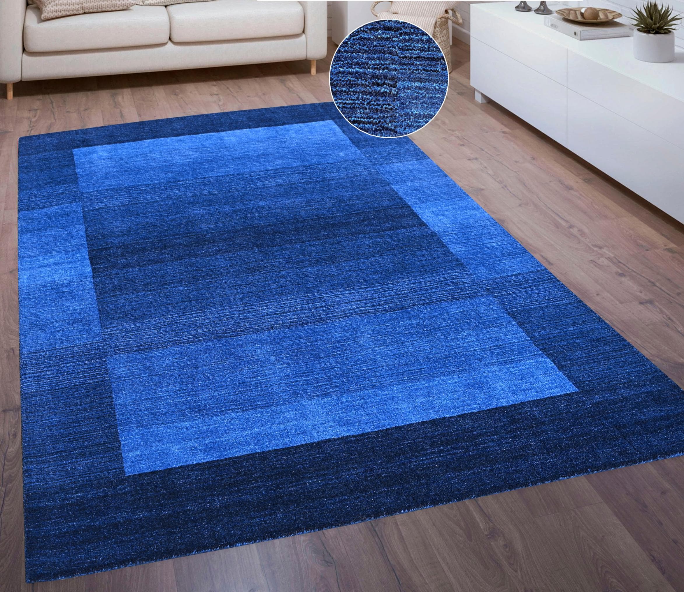 Wollteppich Gabbeh, Persisch, Nomaden, Blau, 200x200 cm