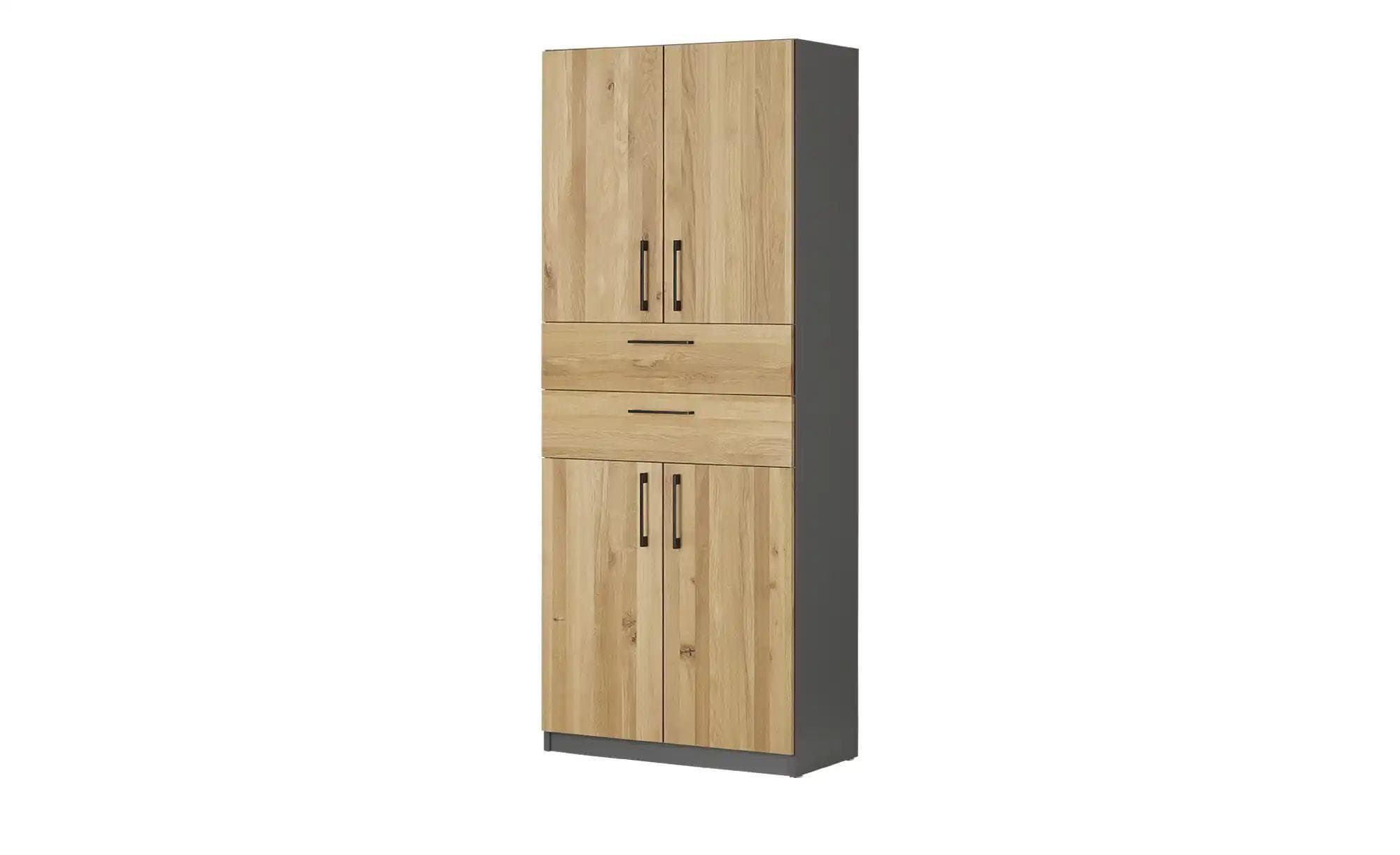 Aktenschrank SOLIDLine Grau Massive Eiche