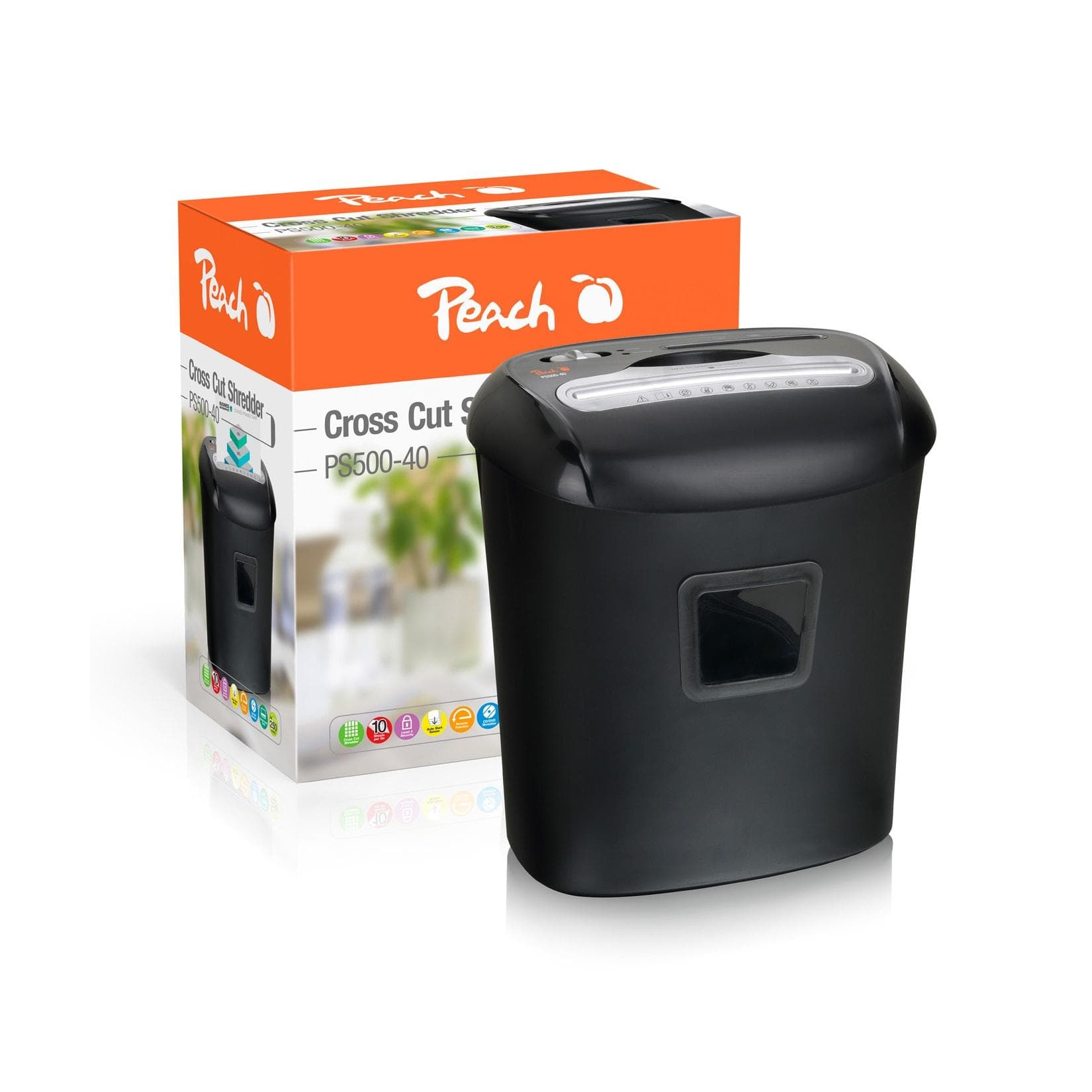 Peach P-4 Aktenvernichter PS500-40 10 Blatt mit CD-Schacht