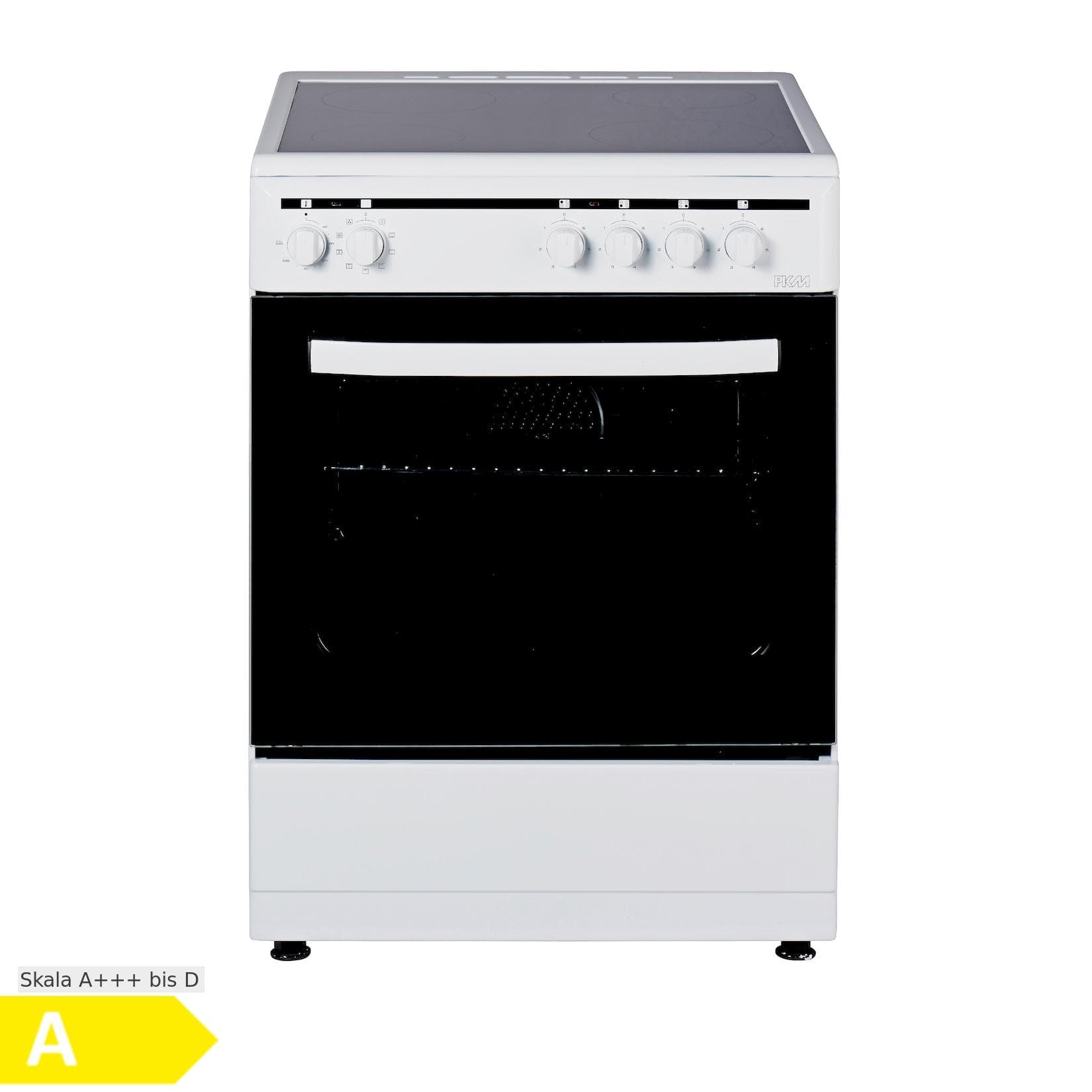 PKM Standherd Elektro EH 4-60 GK6 Weiss 60 cm 4 Kochzonen Grill Umluft Heißluft