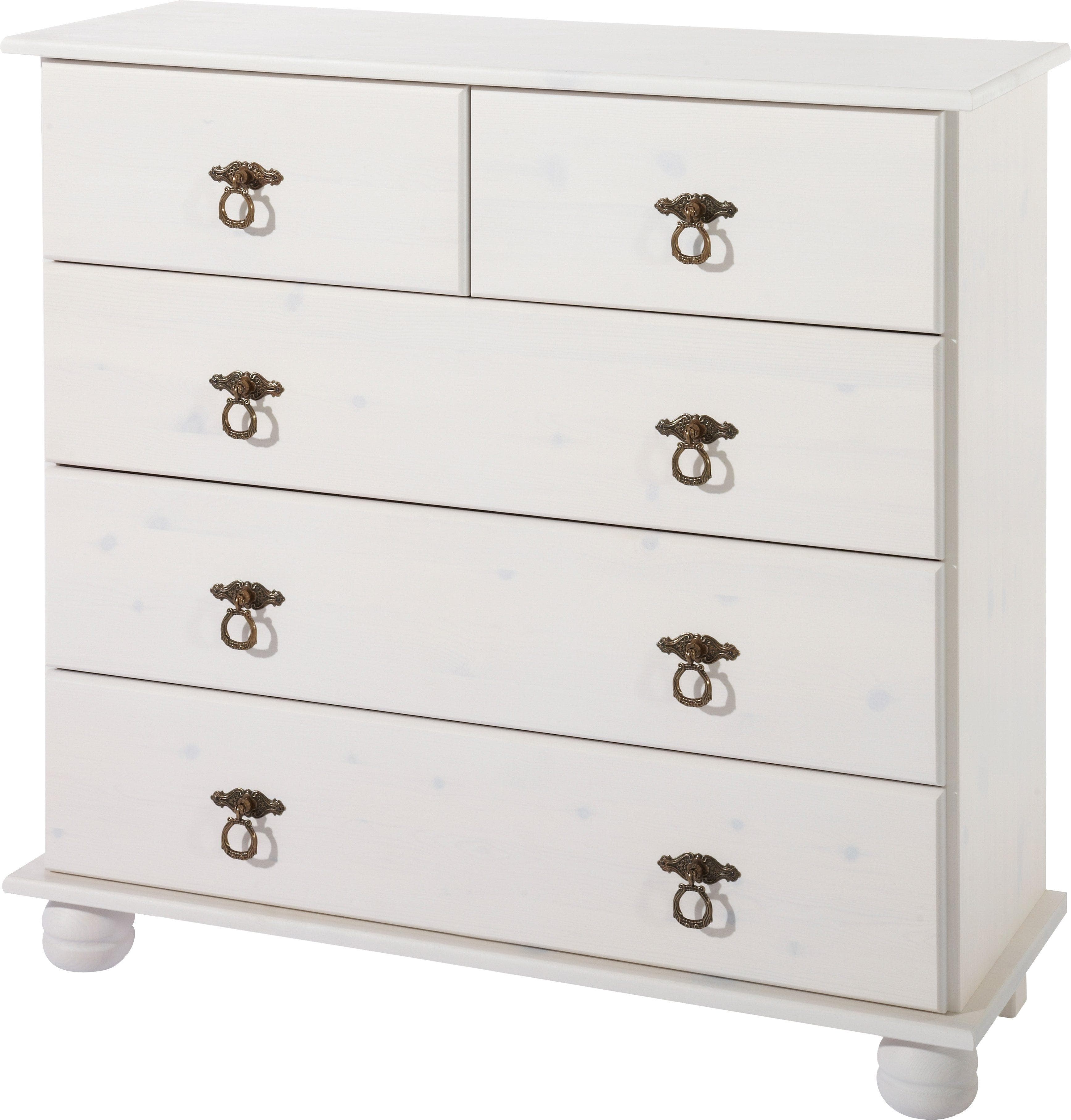 OTTO HOME Finca Kommode Weiß 5 Schubladen Kiefer MDF