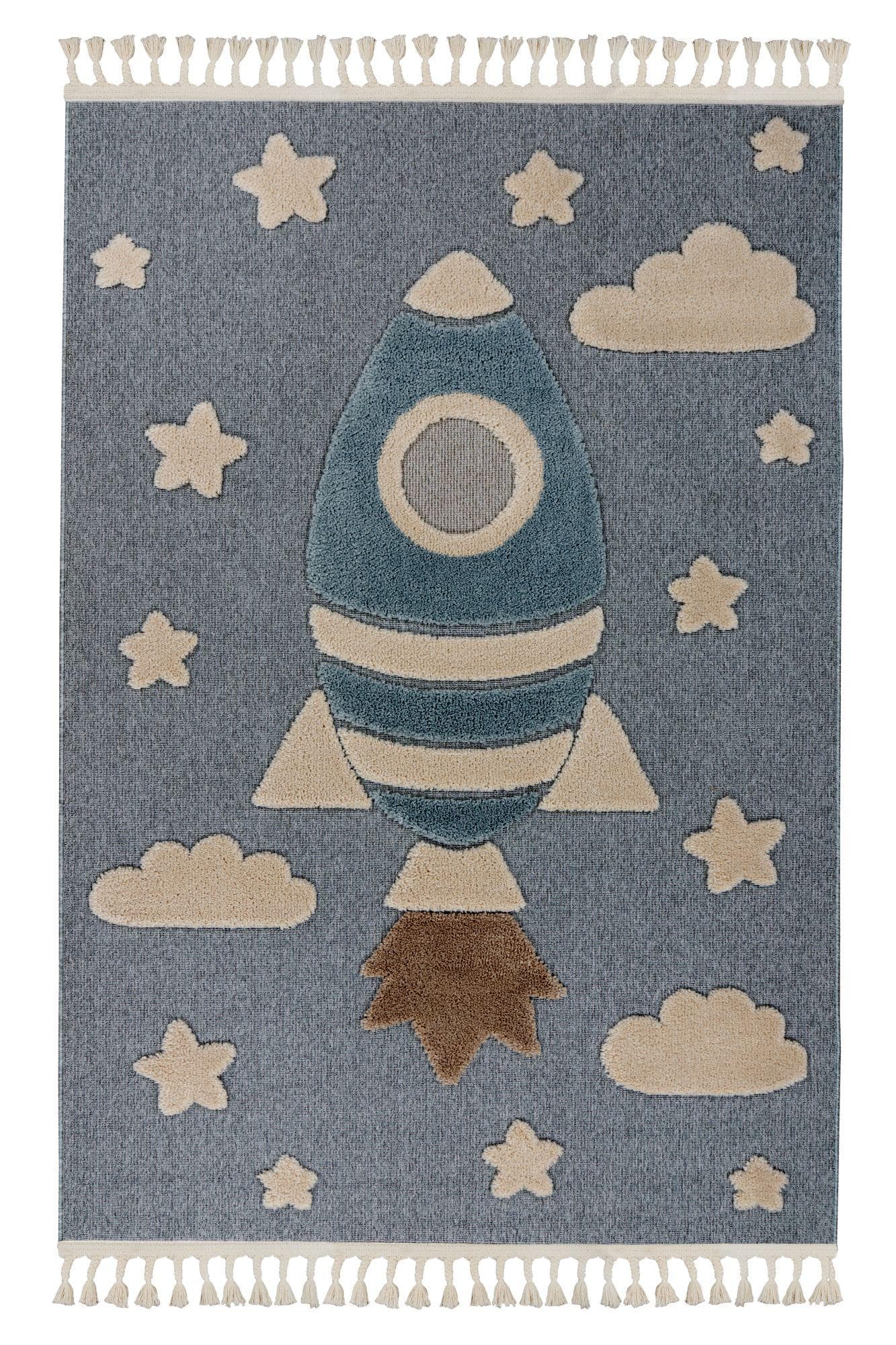 Kayoom Teppich Modena 416 Blau Kurzflor