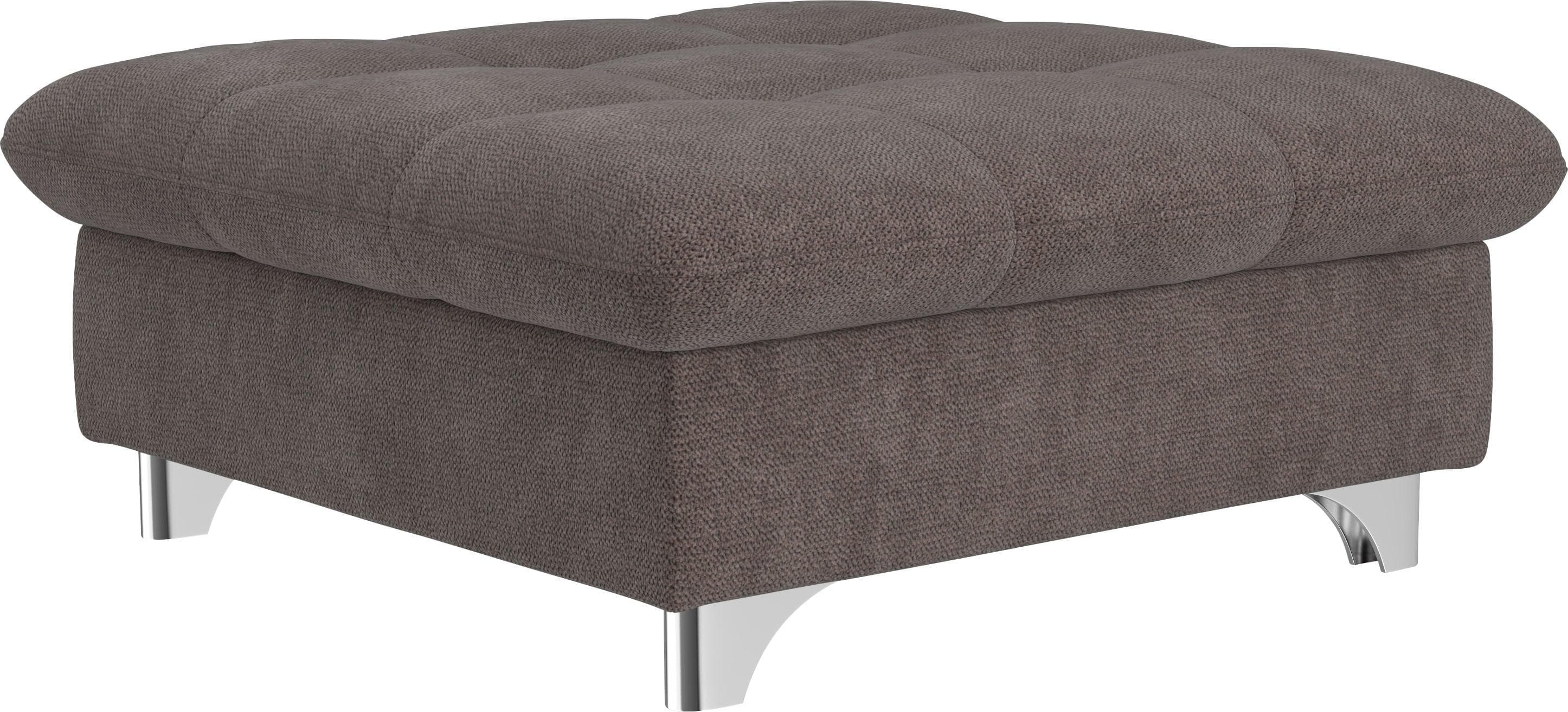 COTTA Hocker Gemini 108 cm Braun Verchromte Metallfüße