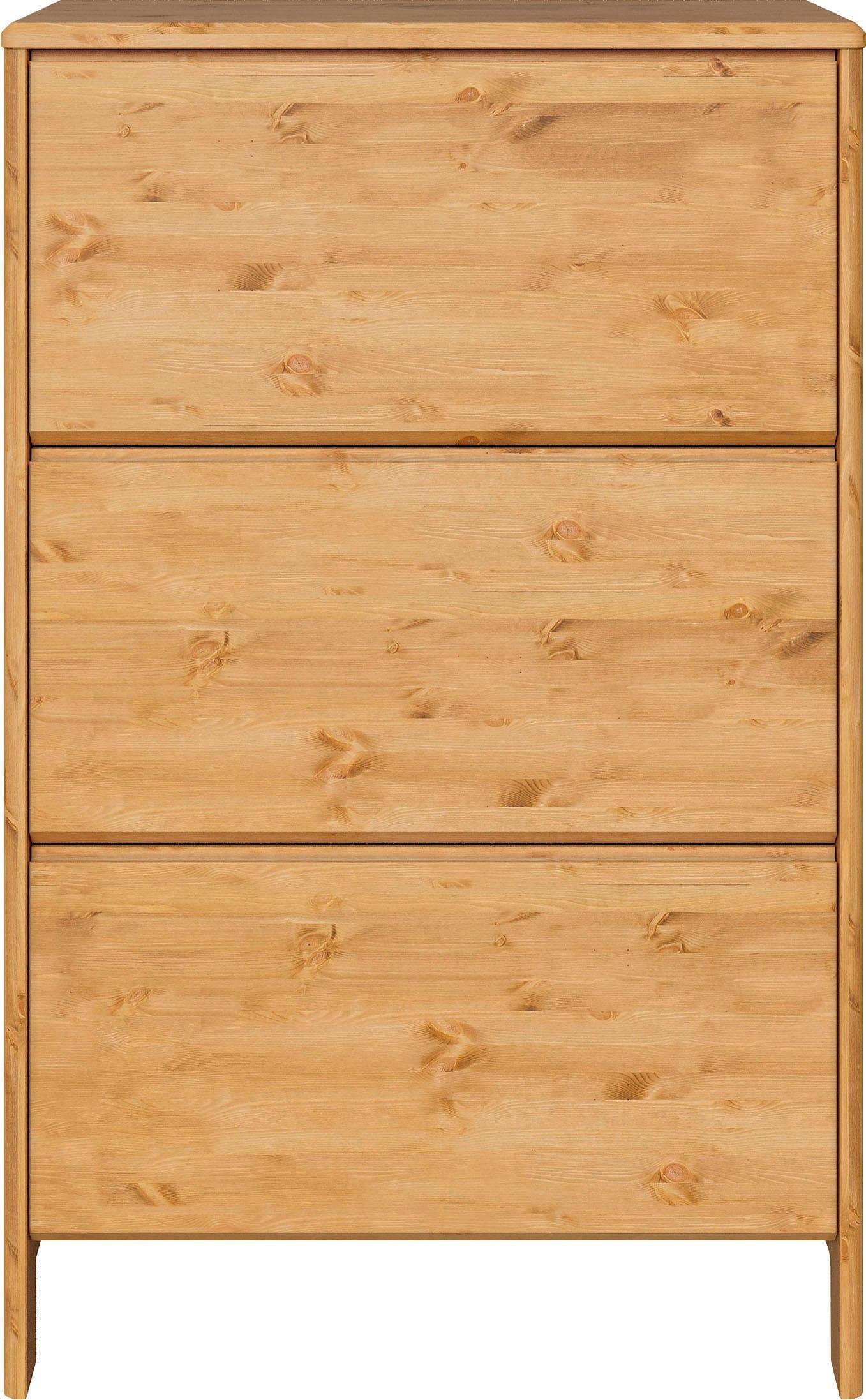 OTTO HOME Schuhschrank Luven Massivholz 3 Klappen Natur