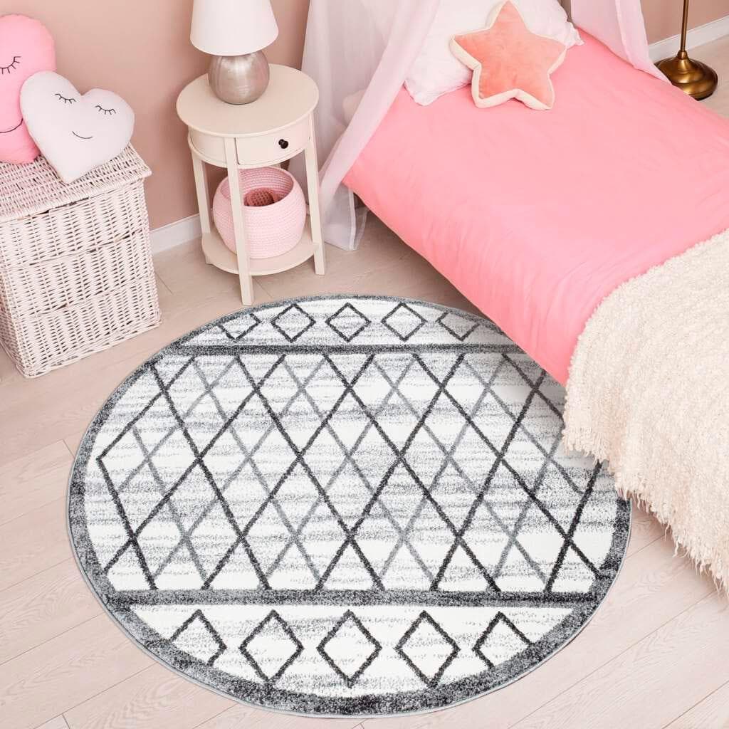 Carpet City Teppich YOUNG964 Rund 11 mm Moderner Jugend- Kinder Teppich