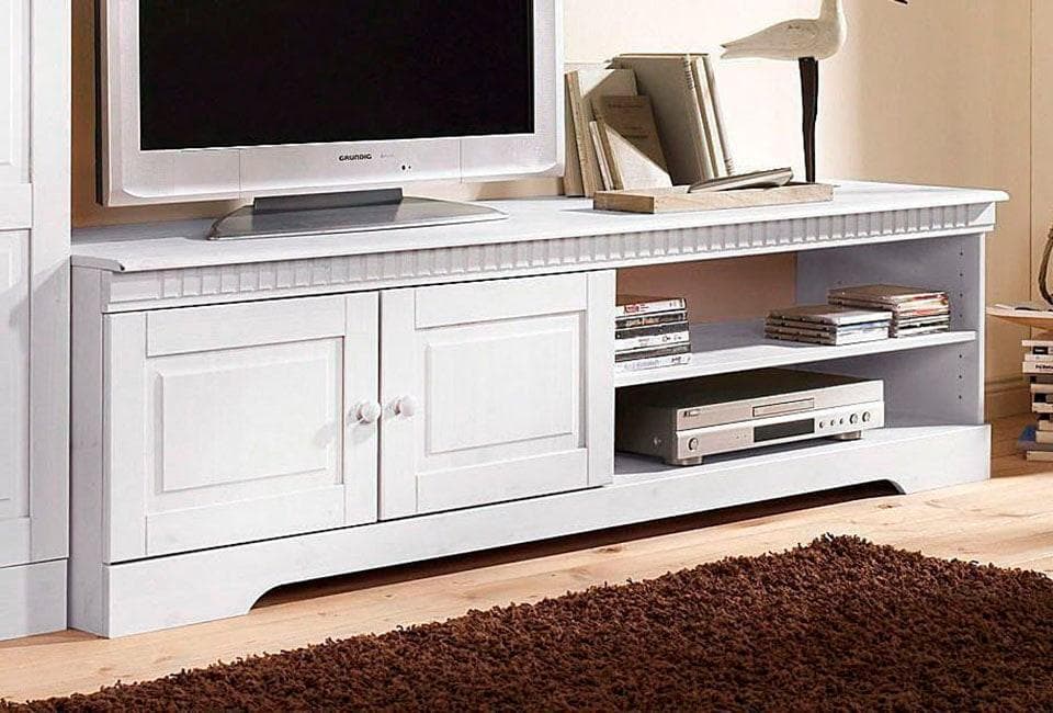 OTTO HOME Lowboard Cubrix Weiß Massivholz Kiefer