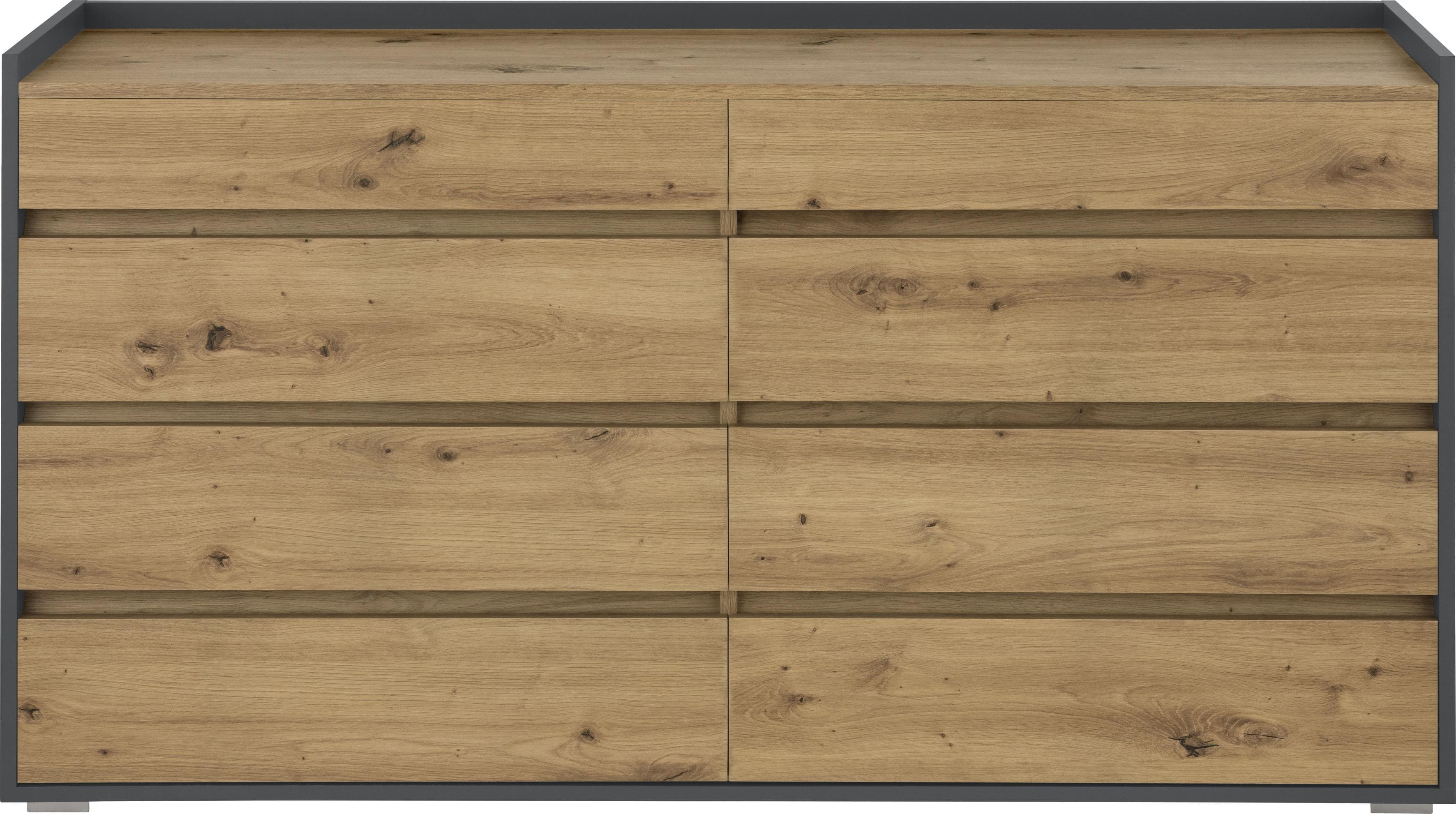 Kommode OTTO HOME Kosmo 8 Schubladen Anthrazit Eiche