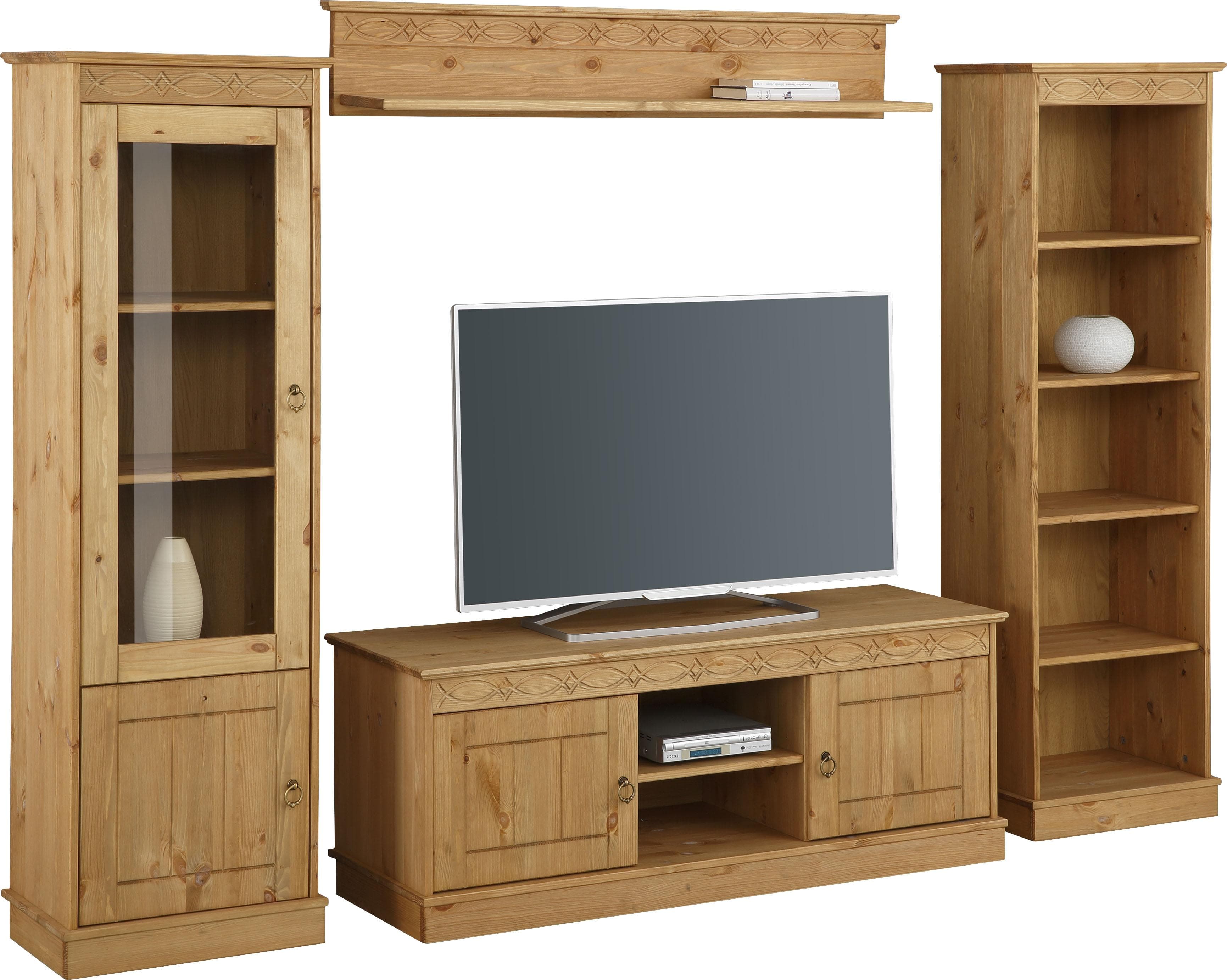 OTTO HOME Wohnwand Indra 4-teilig Kiefer Massivholz Beige