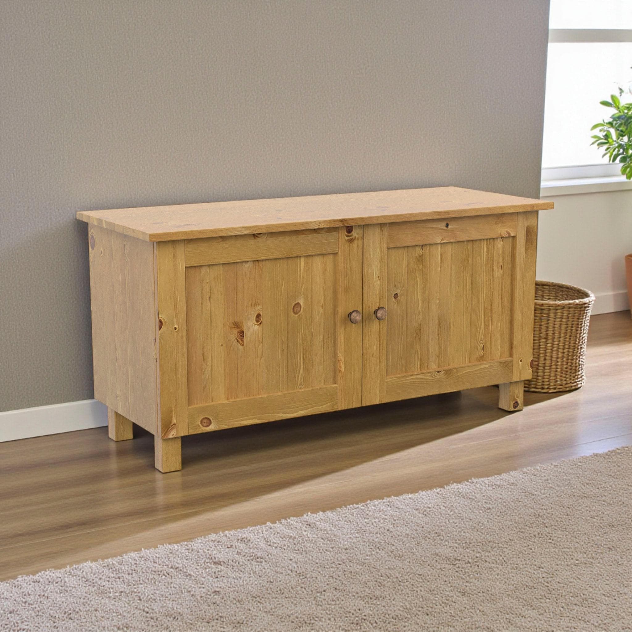 OTTO HOME Sitzbank Juventus Massivholz Beige mit Stauraum