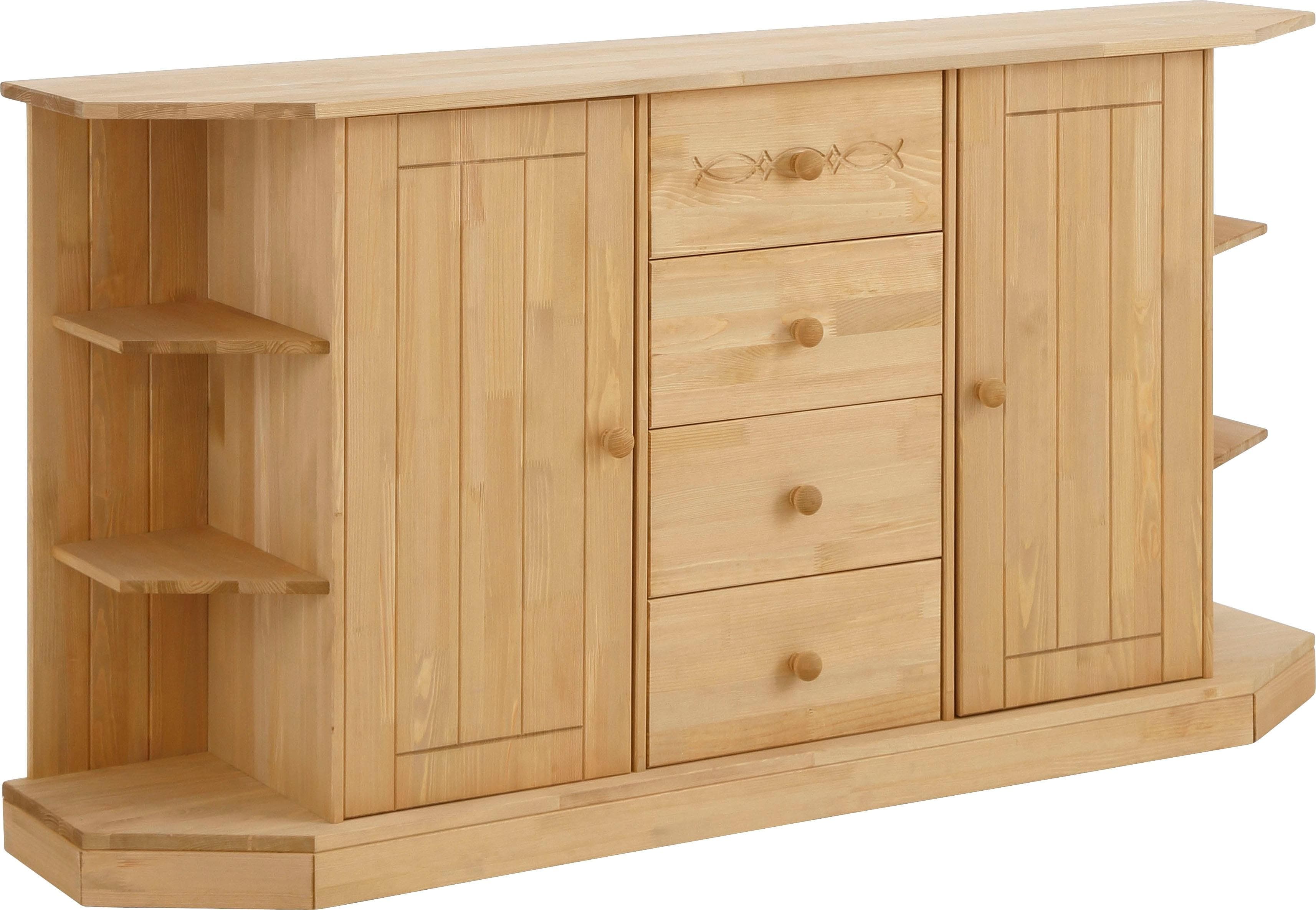 OTTO HOME Kommode Indra Sideboard Beige Natur Geölt Massivholz