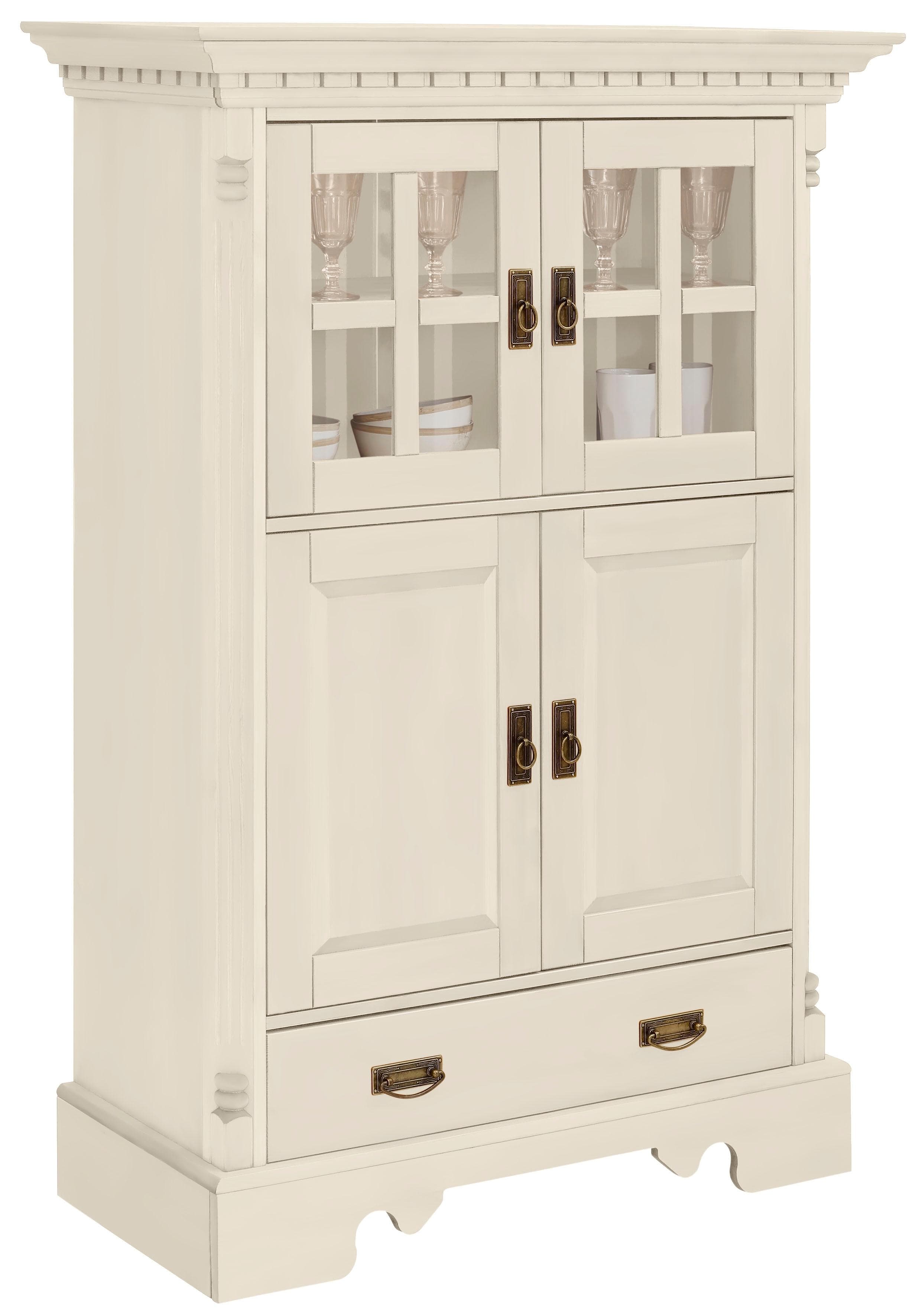 OTTO HOME Milan Highboard Beige Massivholz 102x149x47cm