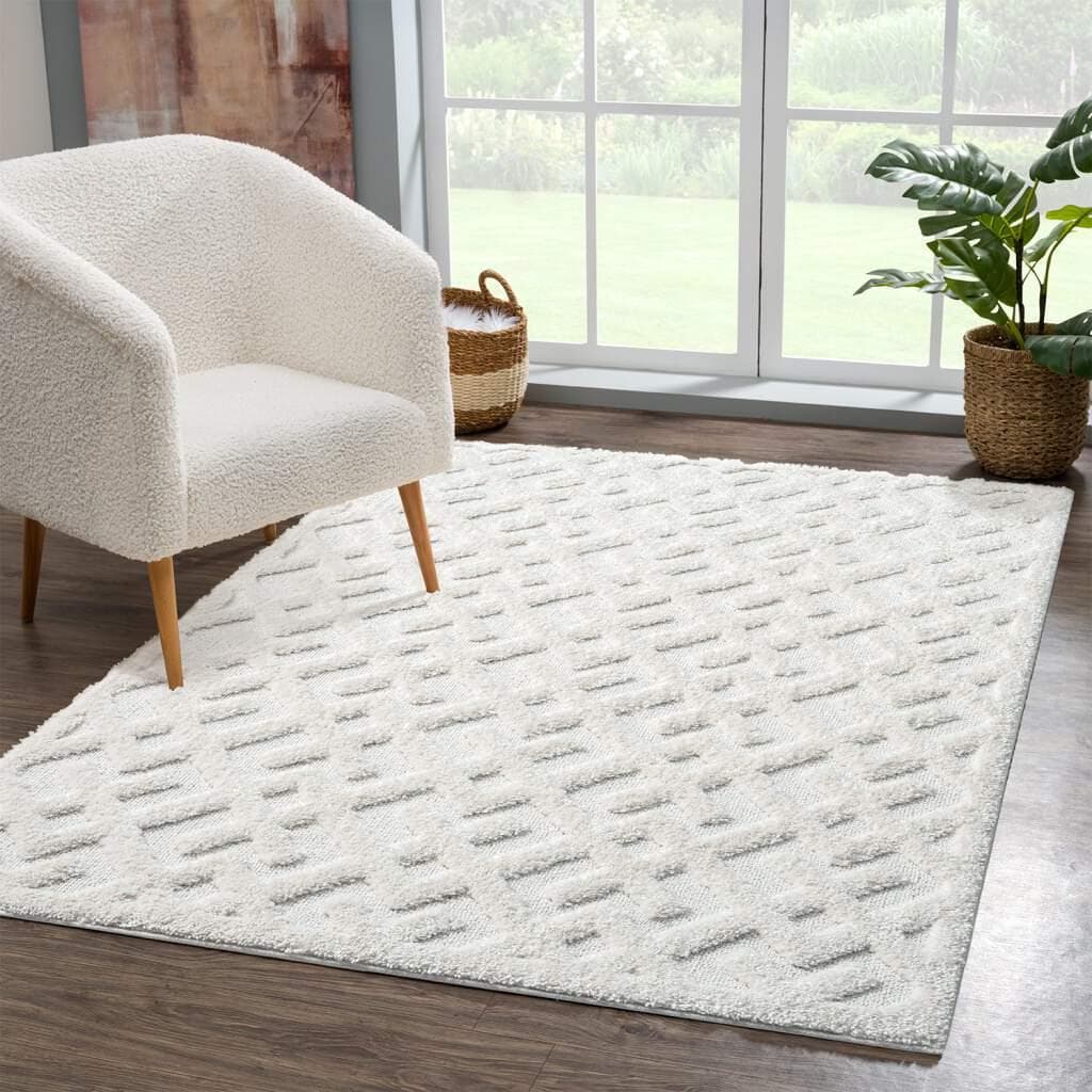 CARPET CITY Hochflor-Teppich FOCUS737 Creme Boho