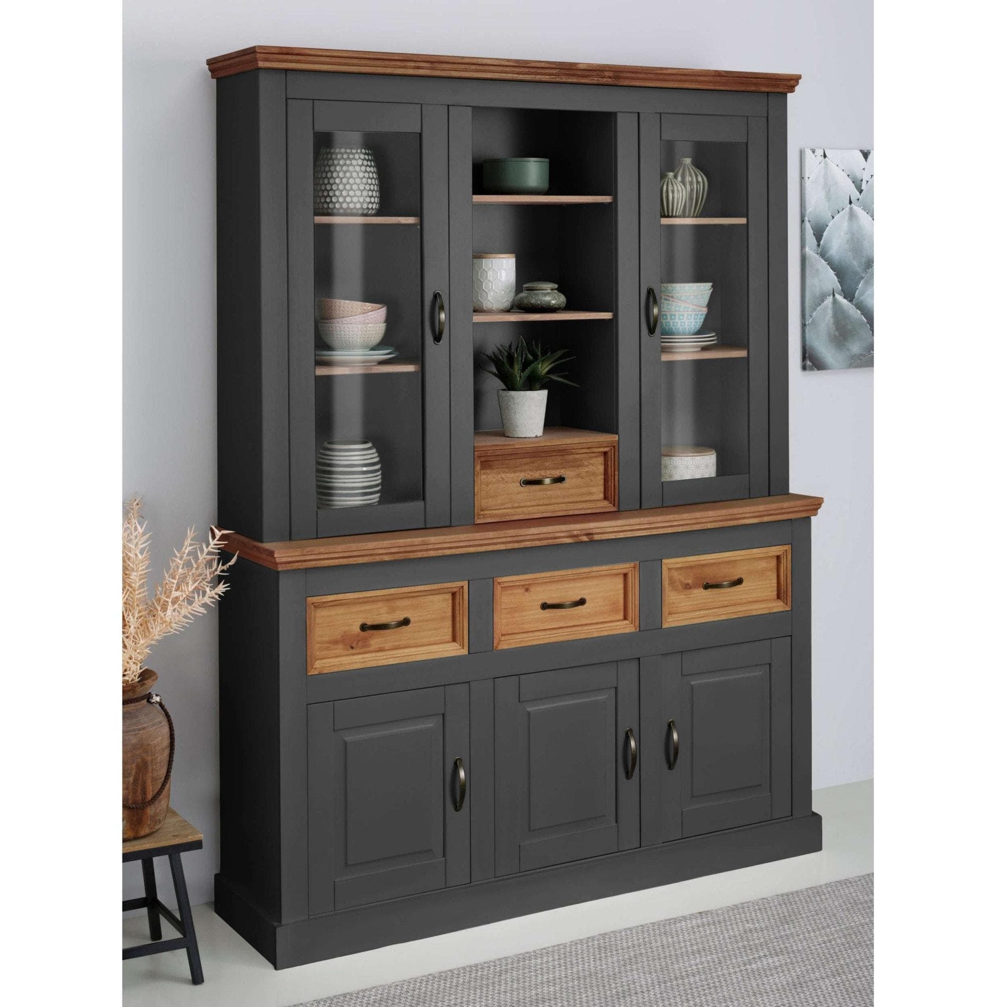 Buffet OTTO HOME Selma Grau Anthrazit Massivholz Kiefer