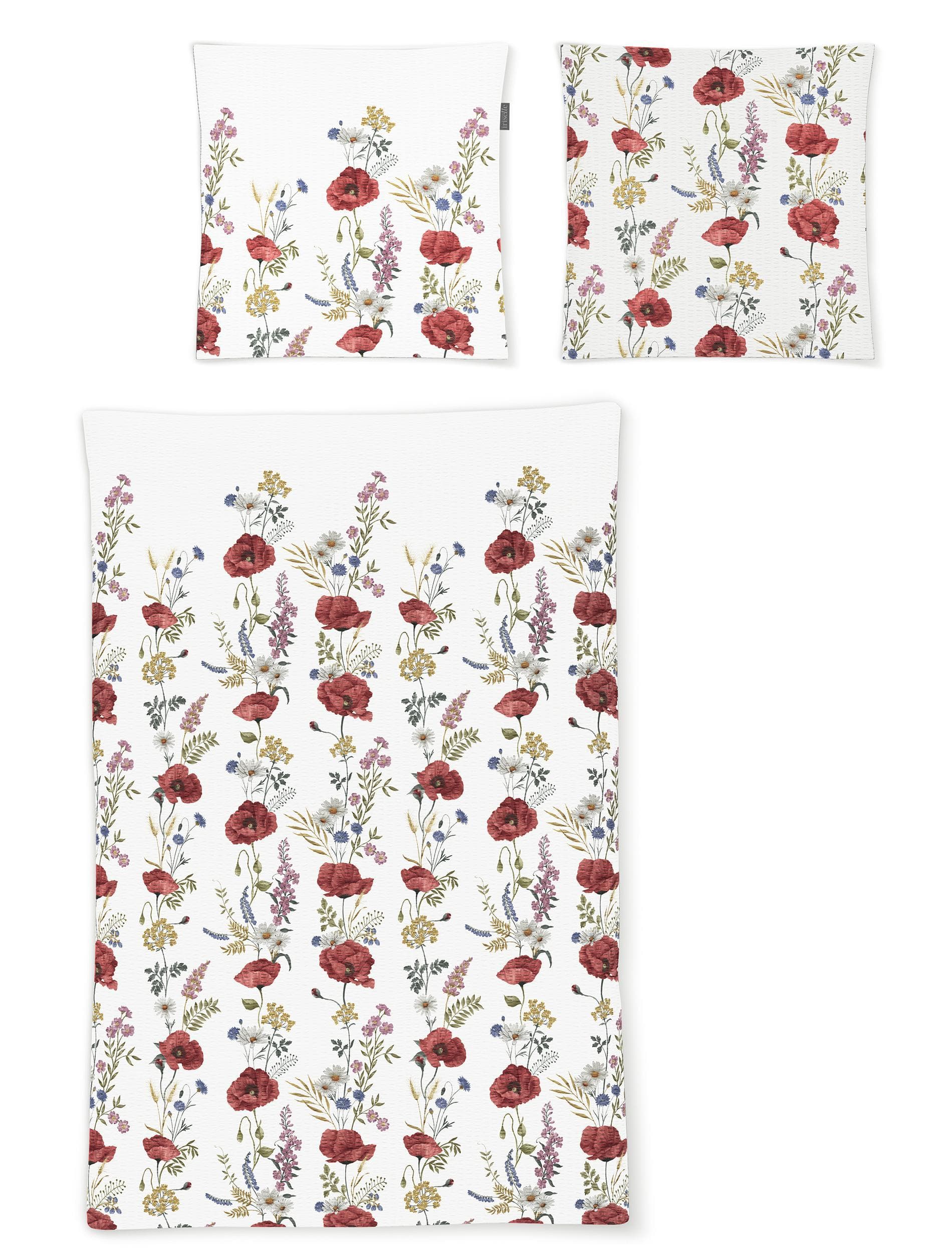 IRISETTE Bettwäsche Easy 8519 Rot Seersucker 100% Baumwolle