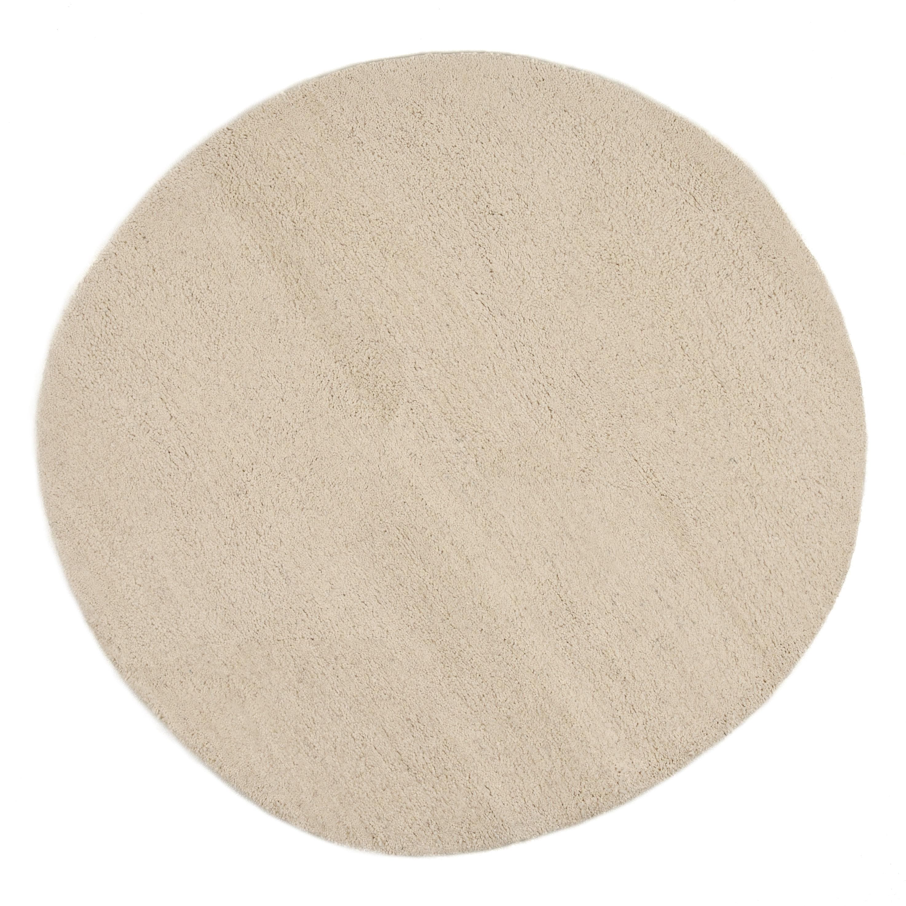THEKO Taza Royal Wollteppich Handgeknüpft Beige Rund