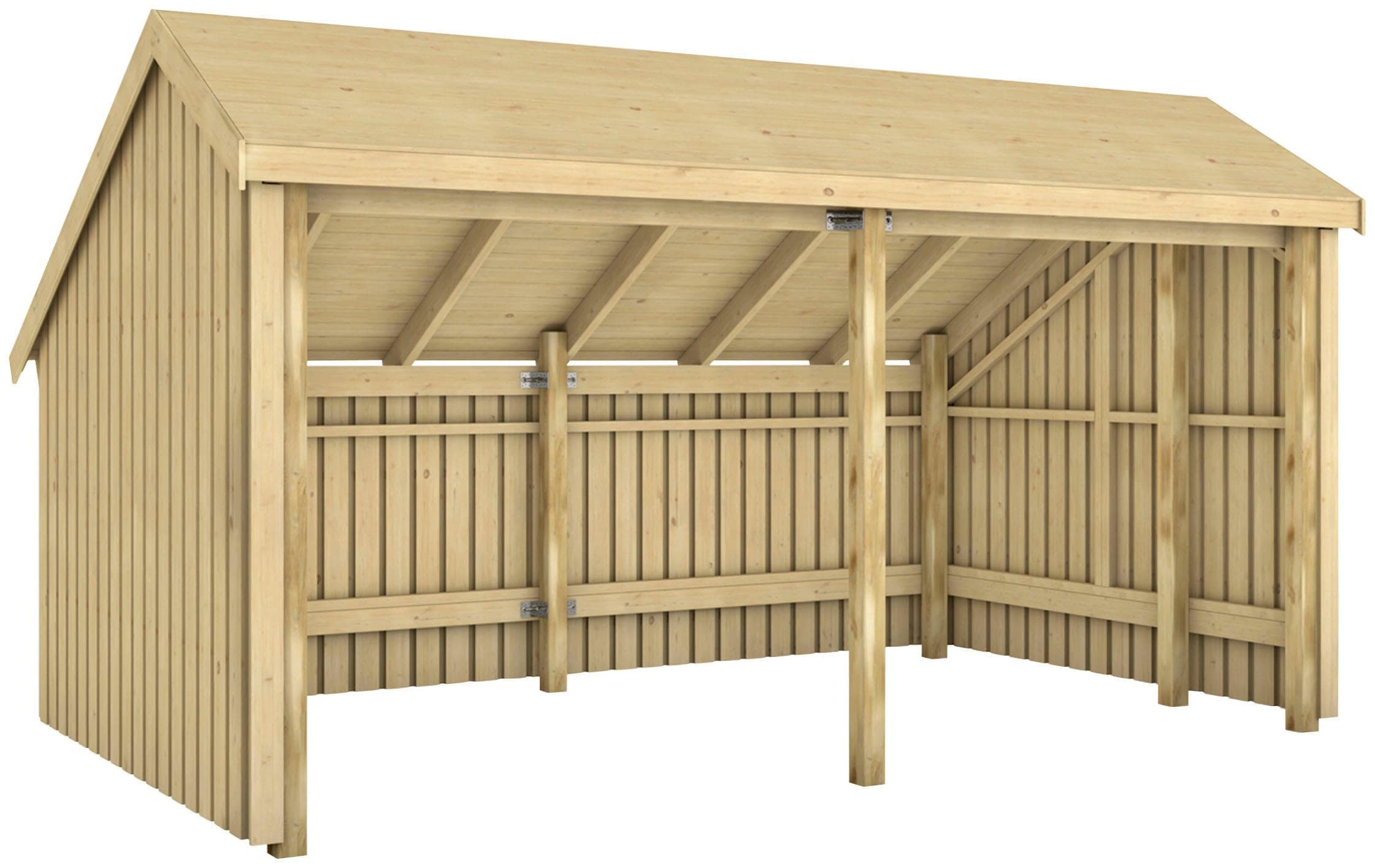 Gartenhaus Pultdach Holzwerkstoff beige, natur