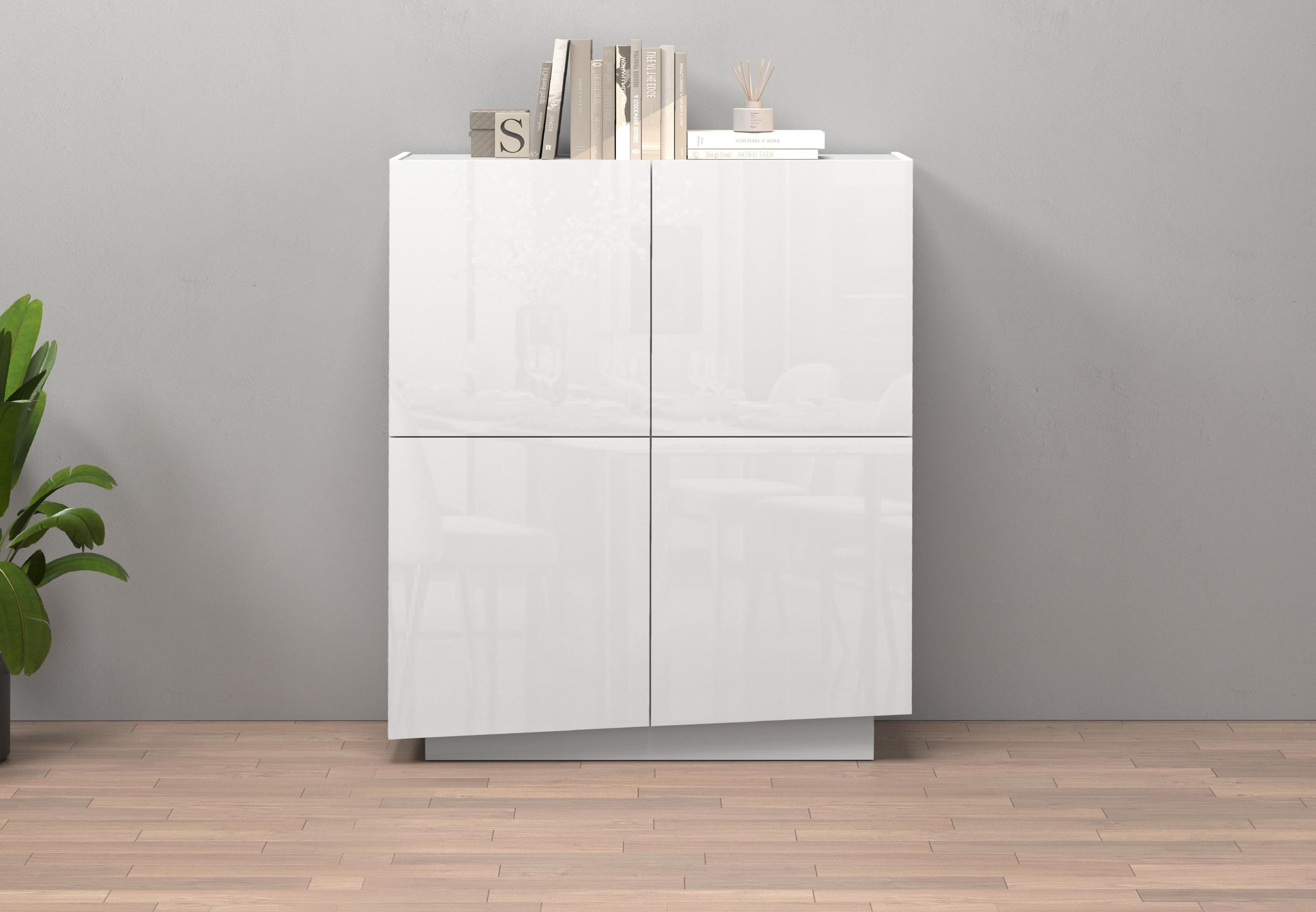 OTTO HOME Highboard VELA Weiß Hochglanz 120 cm