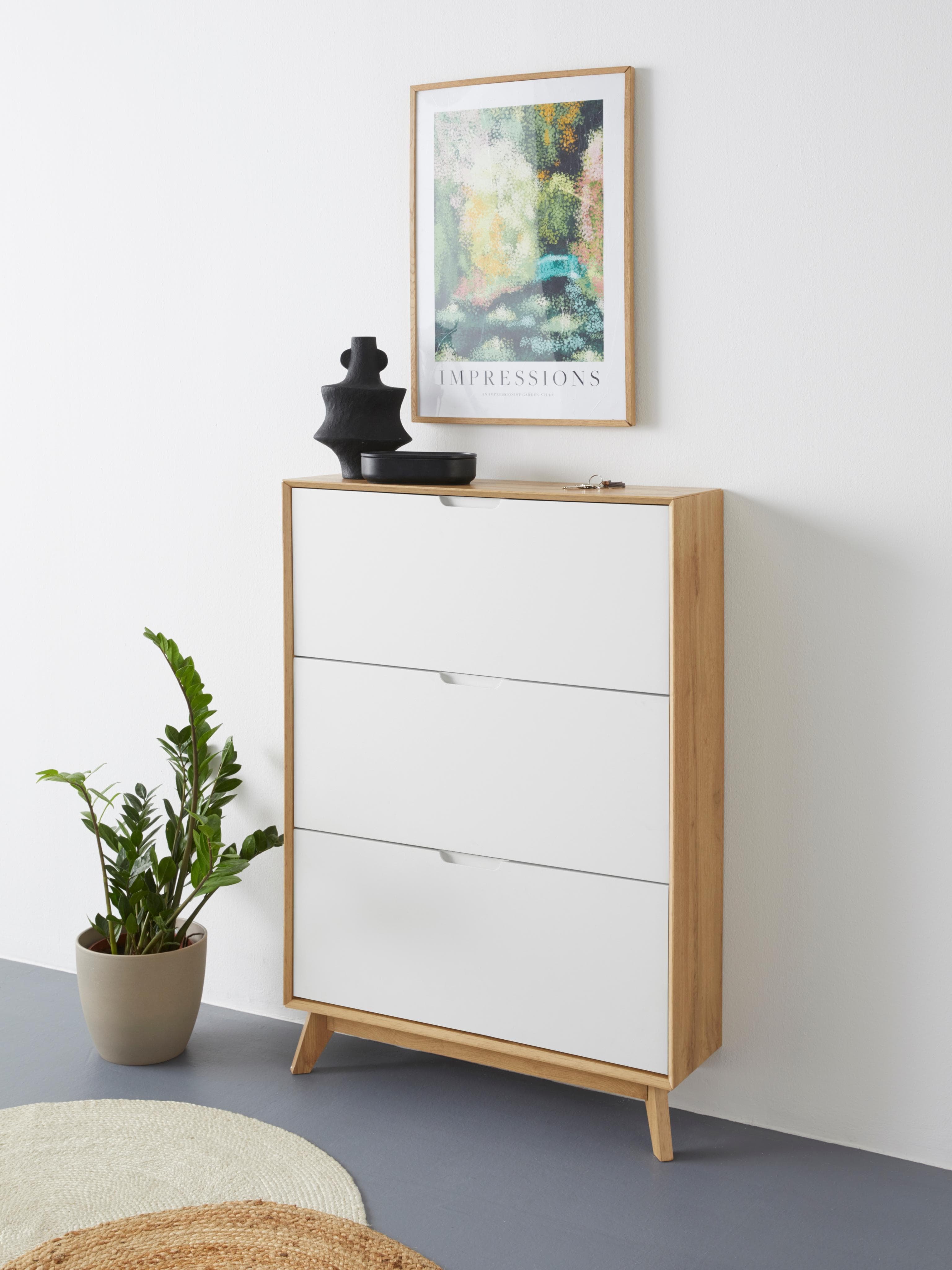 OTTO HOME Schuhschrank Pandrup Weiß Wotan Eiche