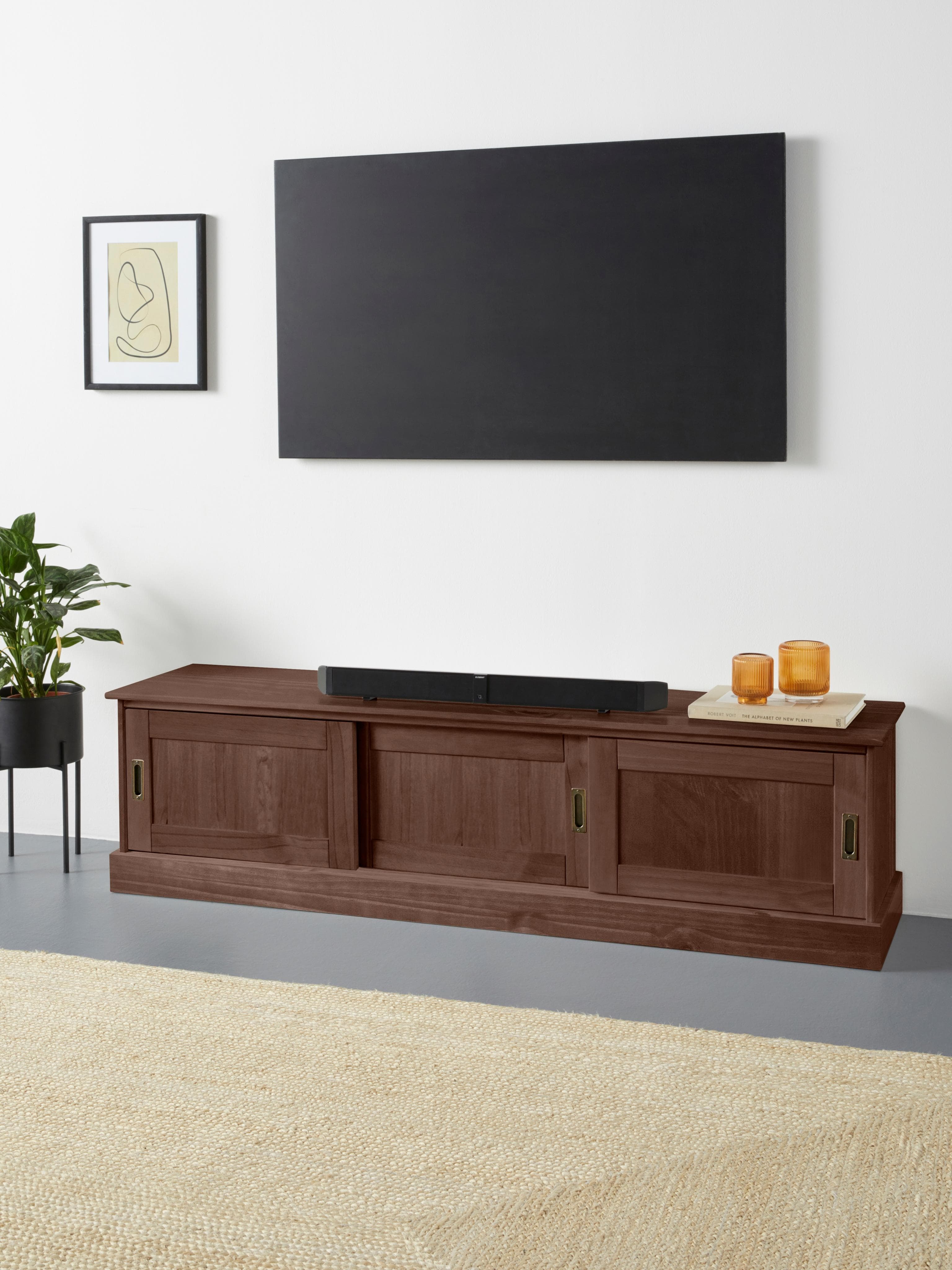 OTTO HOME Lowboard Schröder Kiefernholz braun 3 Schiebetüren