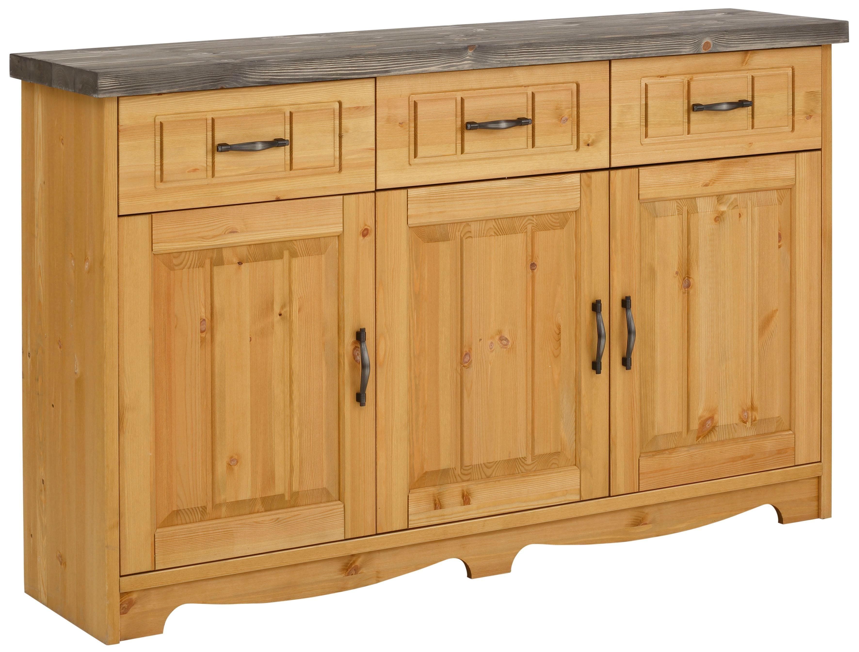OTTO HOME Sideboard Trinidad Antique Massivholz Natur Grau