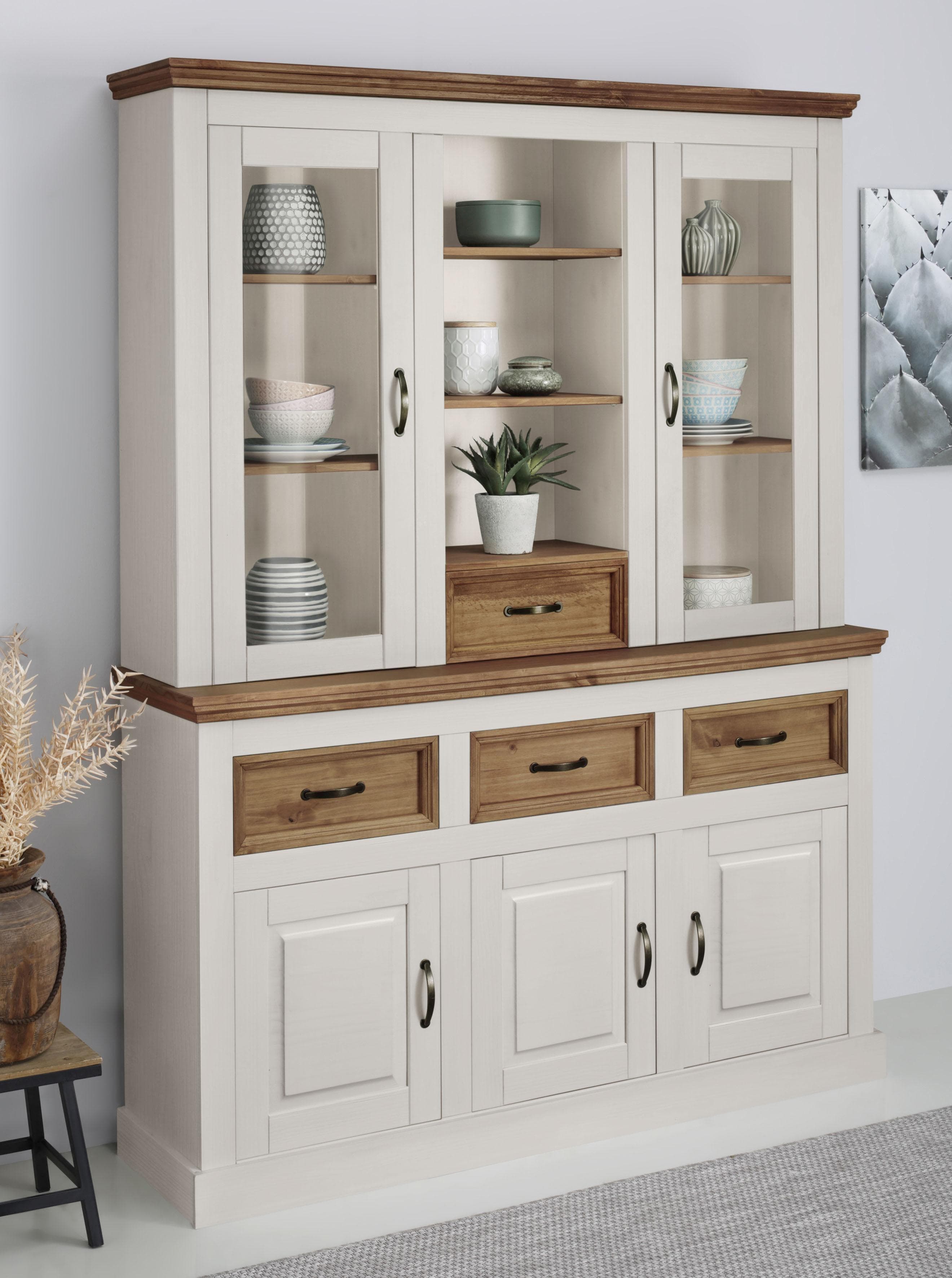 Buffet OTTO HOME Selma Weiß Massivholz mit Glas