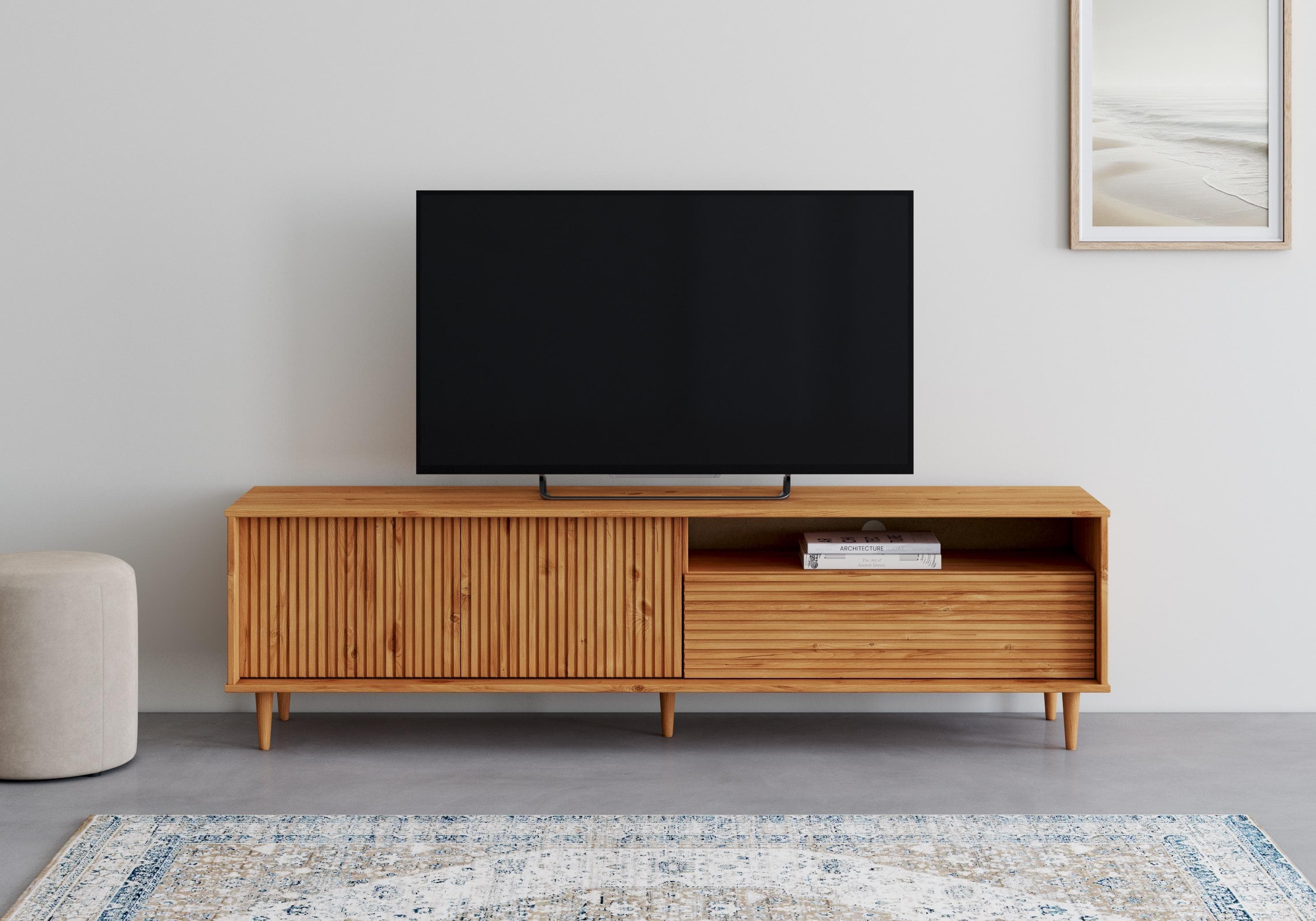 OTTO HOME Lowboard Malmedy Kiefernholz Beige Push-to-open