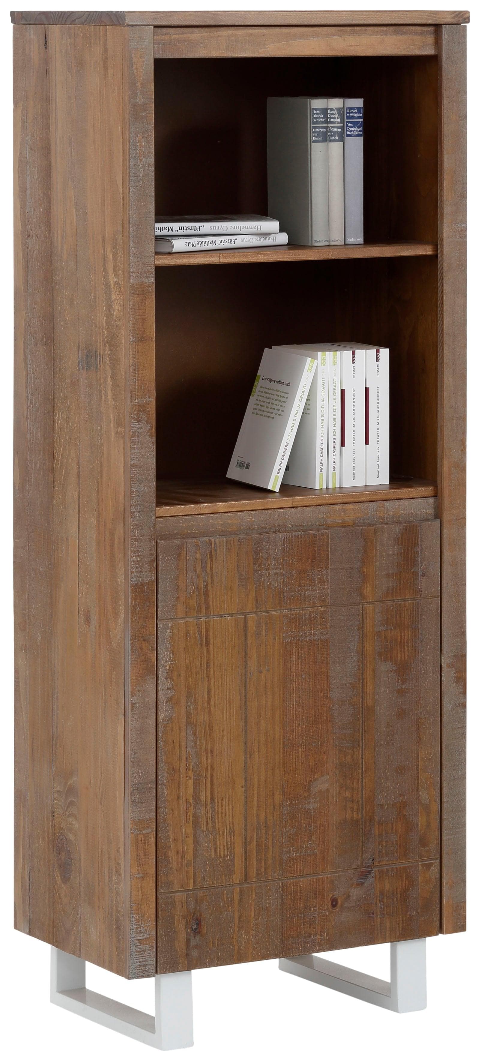 OTTO HOME Bücherregal Lagos Braun Massivholz mit Tür