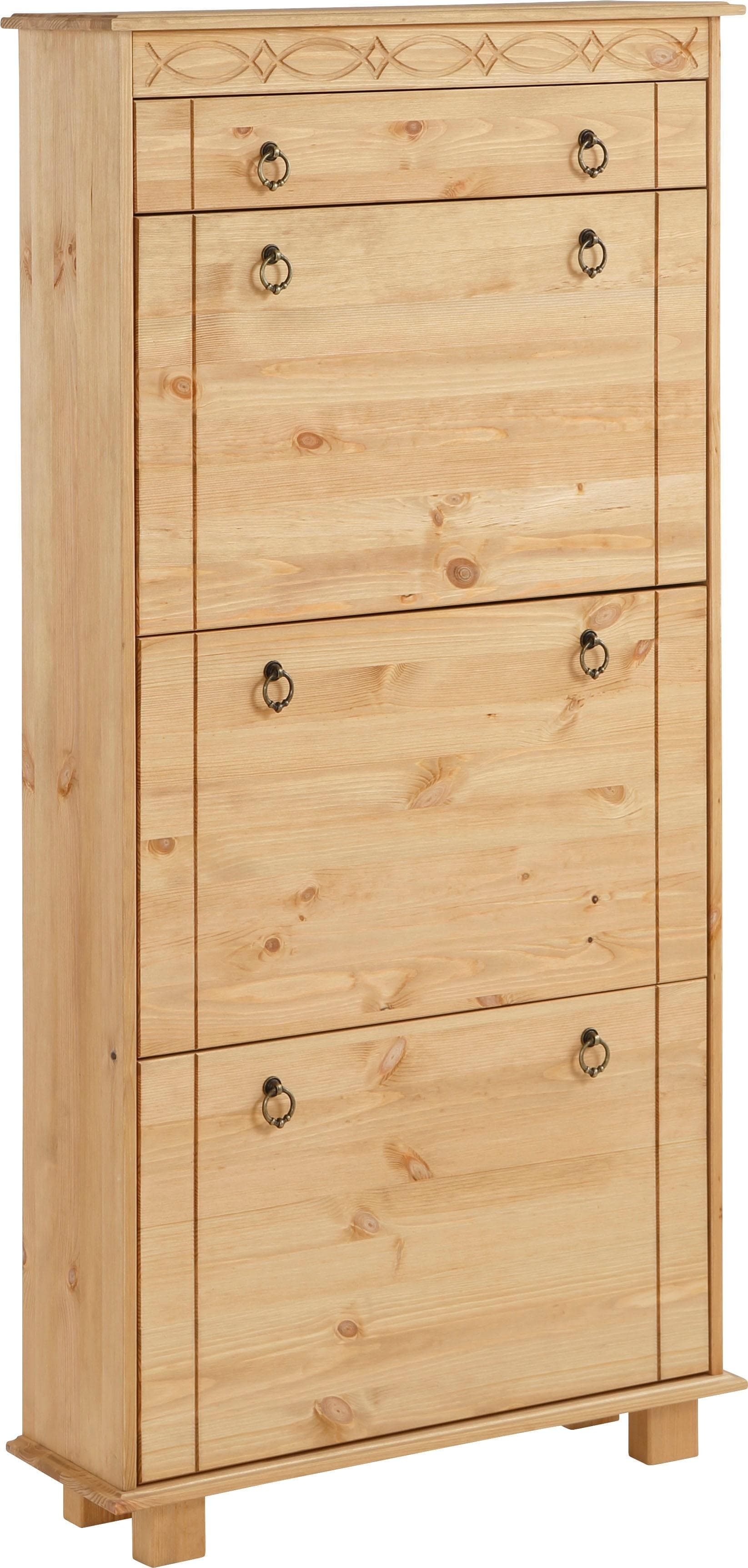 OTTO HOME Schuhschrank Indra Beige Massivholz Landhausstil