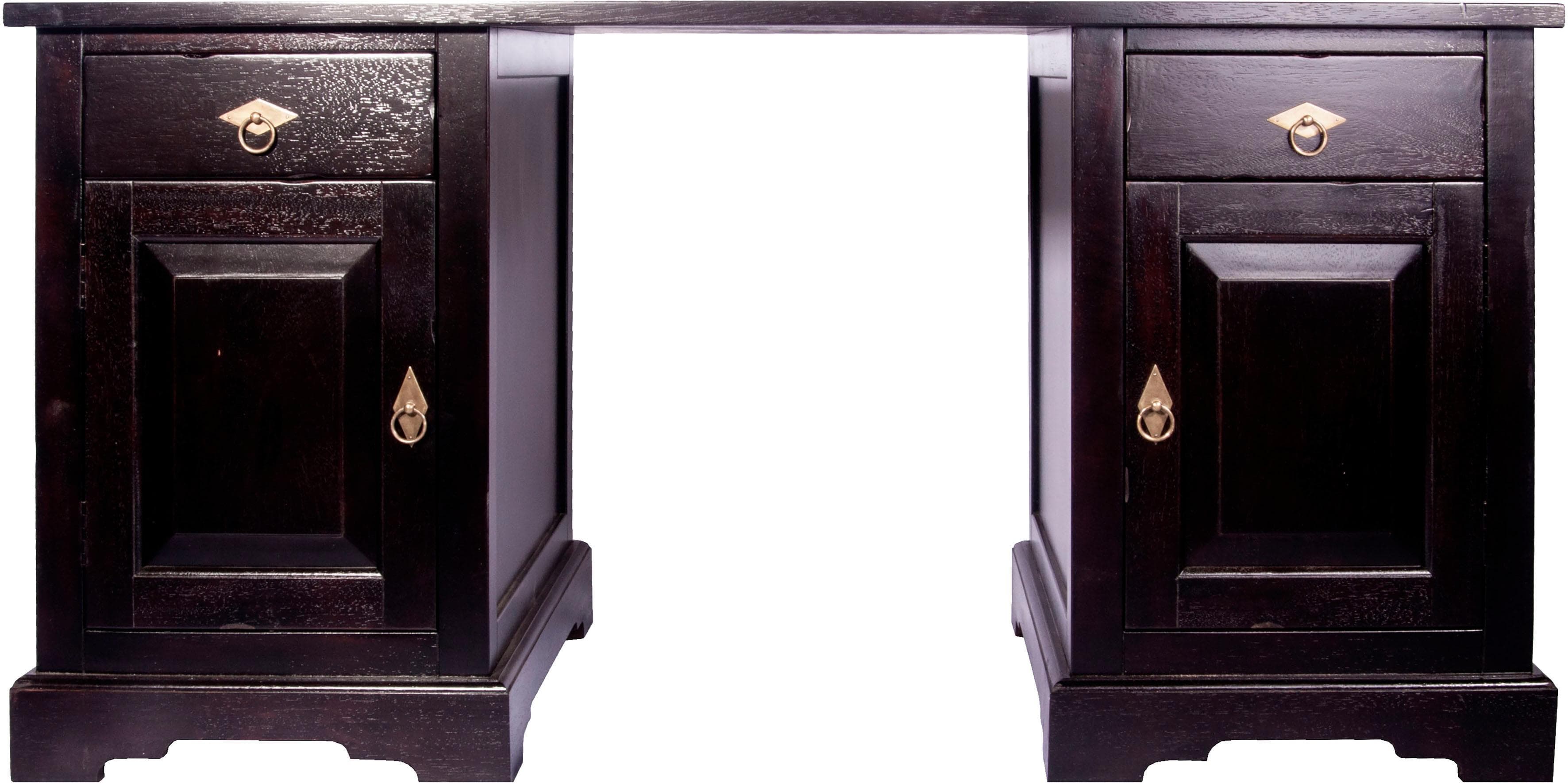 SIT Schreibtisch Samba Lodge-Stil mit Metallgriffen und viel Stauraum