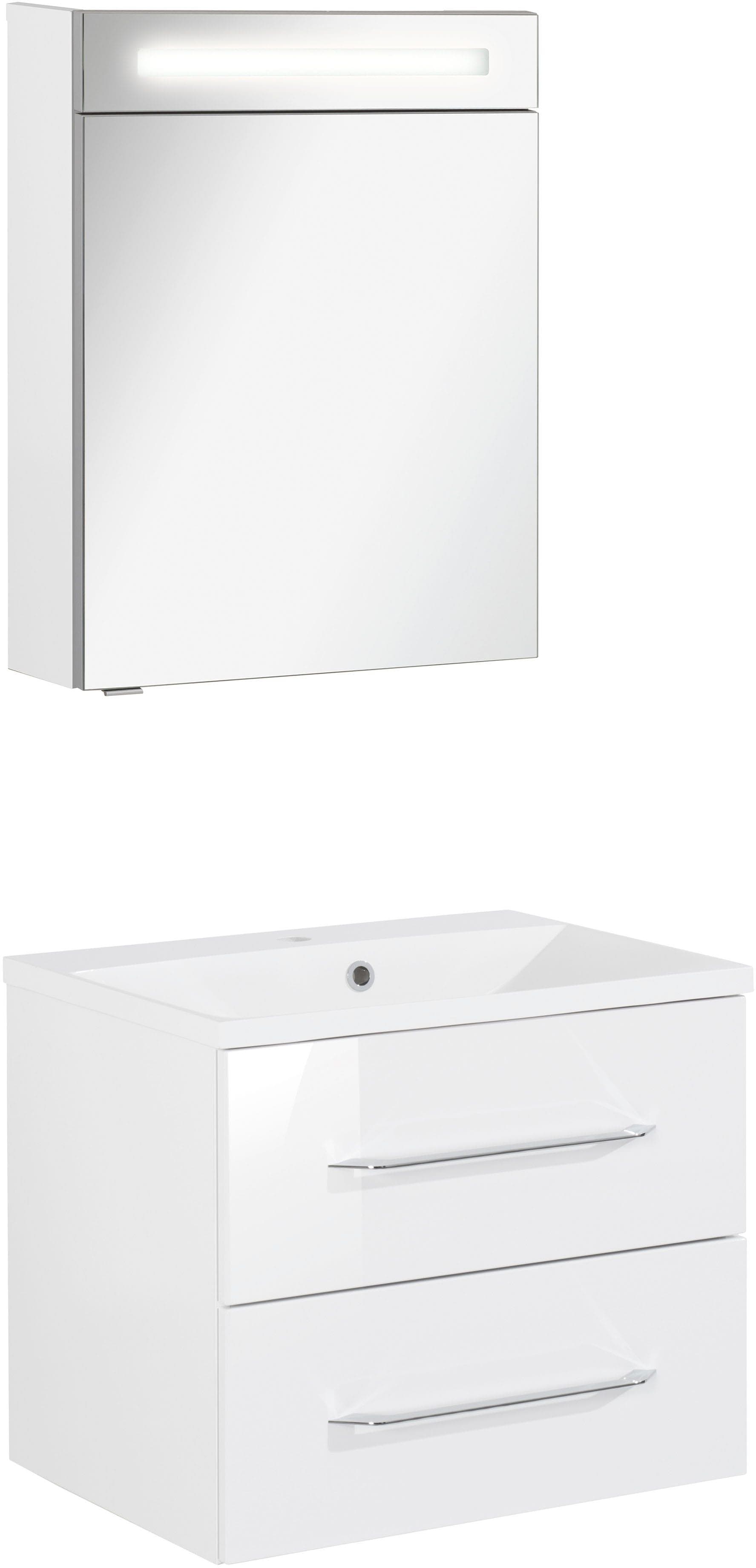 Fackelmann Waschplatz-Set B.Clever Weiß Hochglanz