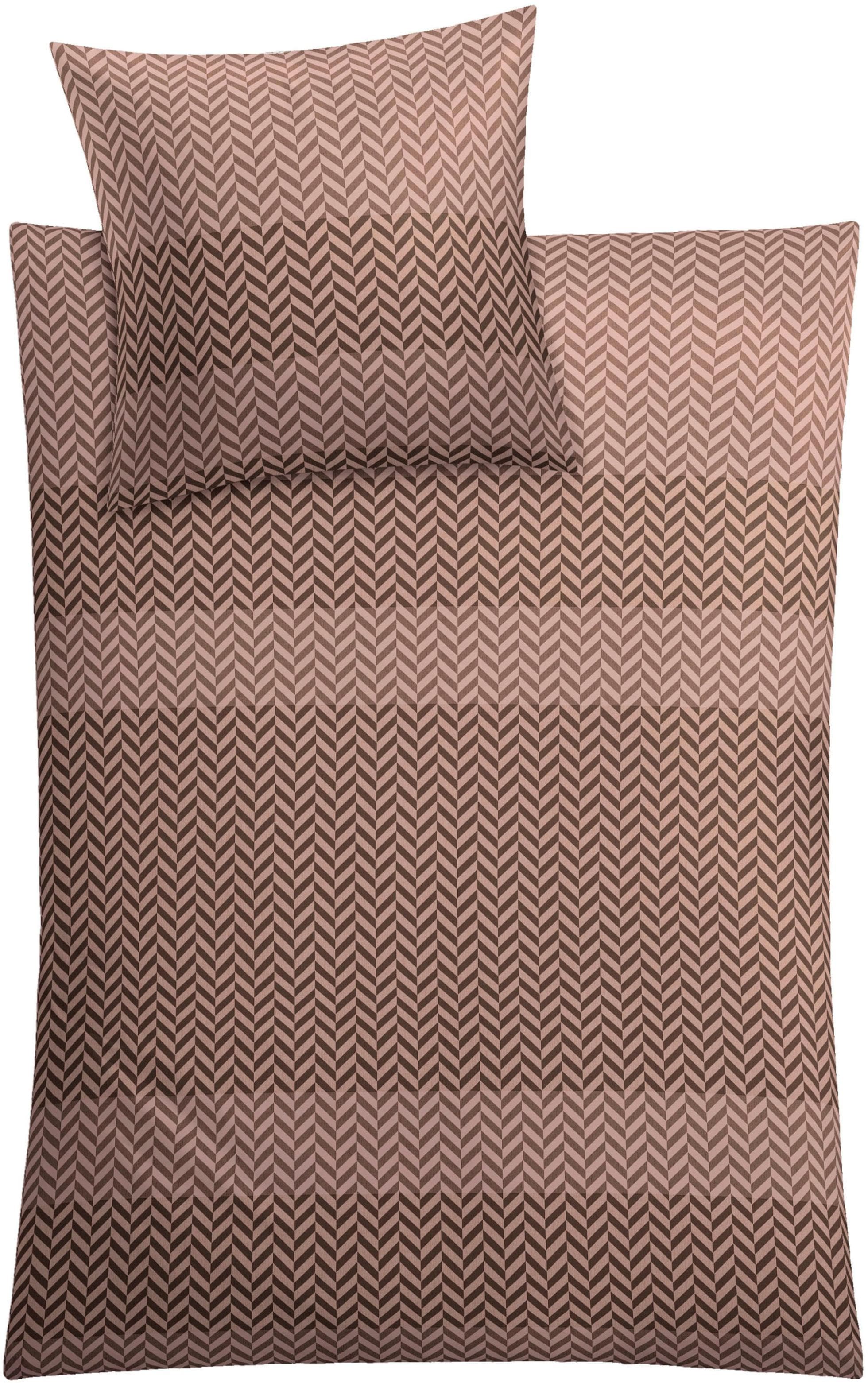 Bettwäsche Kleine Wolke Cosy Orange Mako-Satin Fischgrätmuster