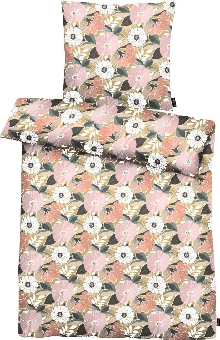 APELT Bettwäsche Smilla 2-tlg. Apricot Mako-Satin Skandi-Style