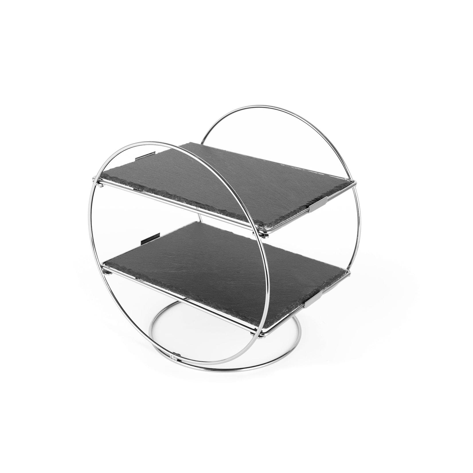 ECHTWERK Schiefer Etagere Art-Deco-Stil 2-Stöckig