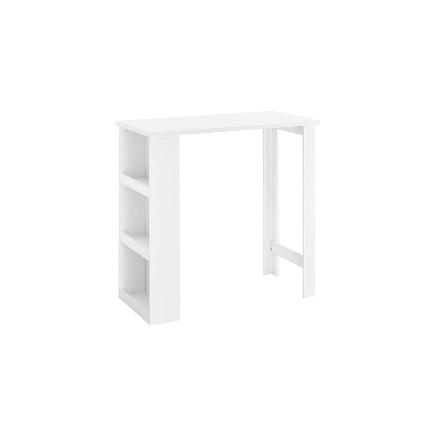 SoBuy Bartisch mit 3 Fächern Weiß Modern