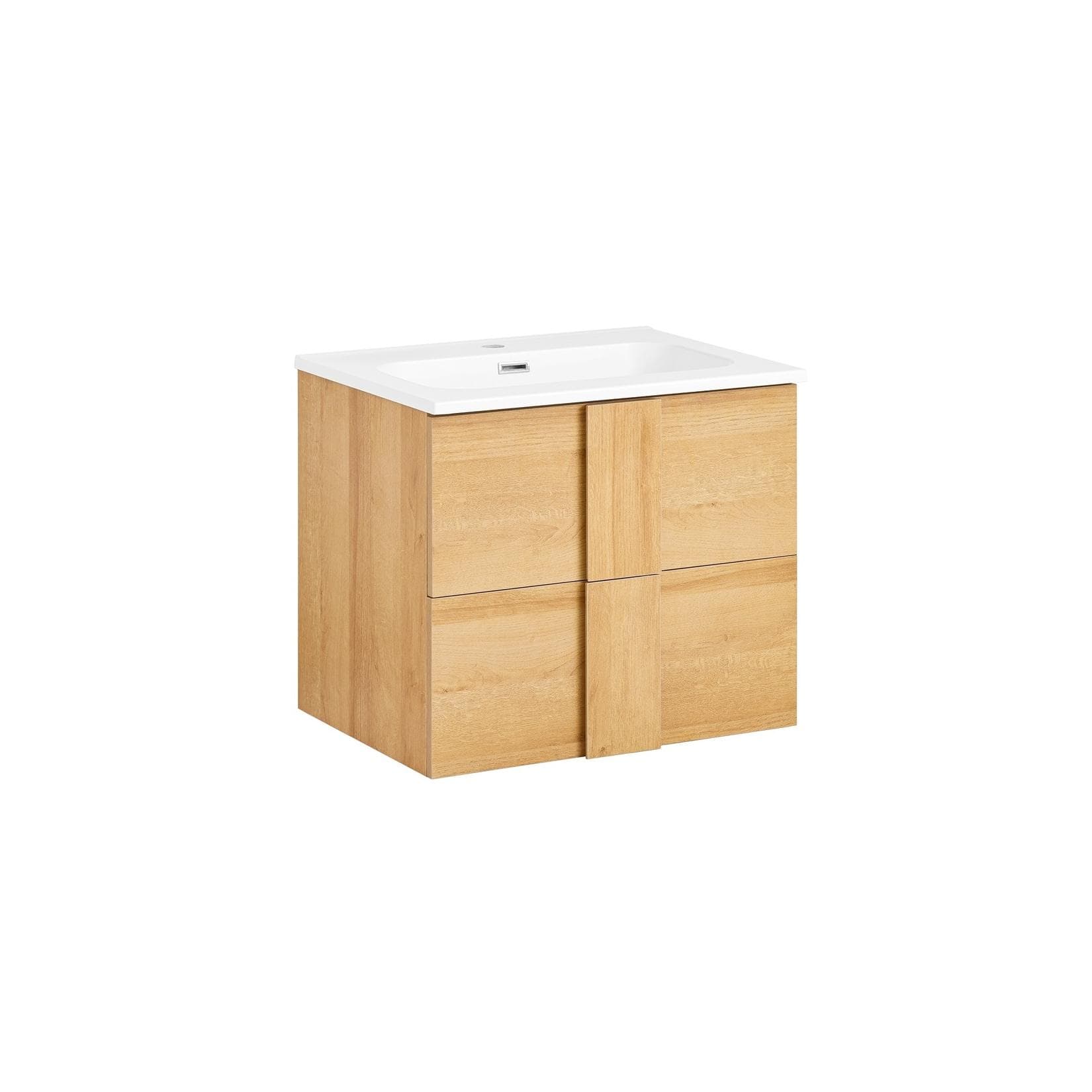 SoBuy Waschbeckenunterschrank mit 2 Schubladen Holzfarbe Modern