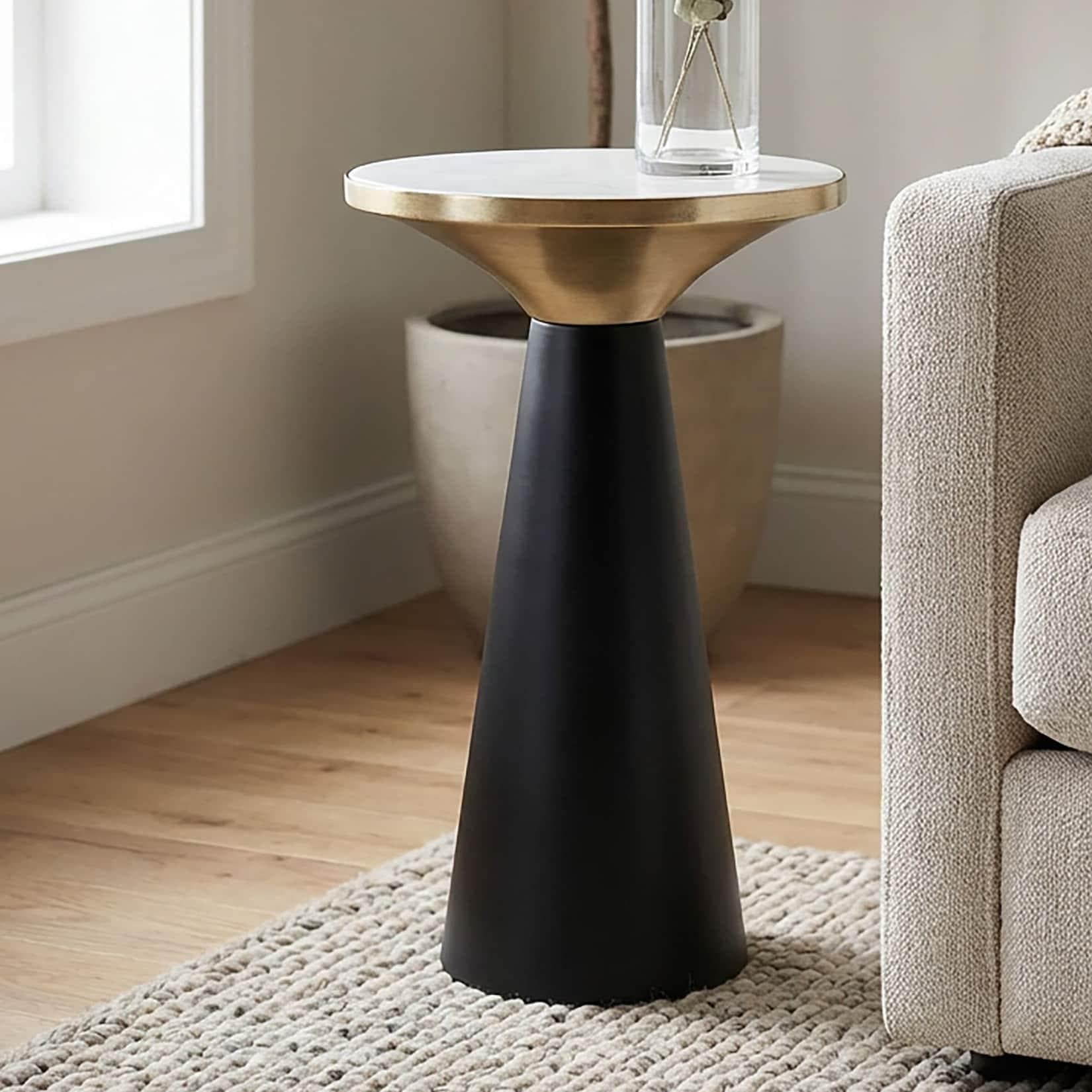 FineBuy Beistelltisch Marmor Metall Wohnzimmertisch