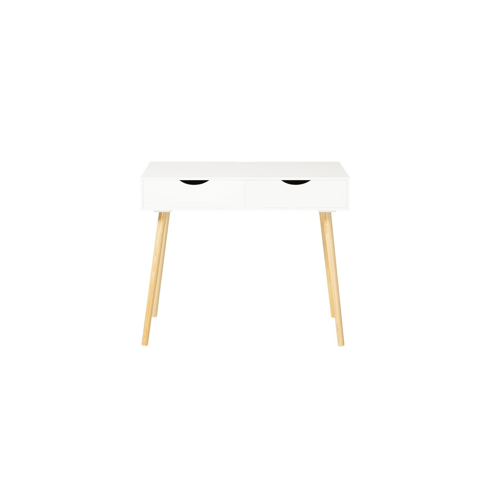 SoBuy Schreibtisch mit 1 Schublade Holzfarbe Minimalistisch