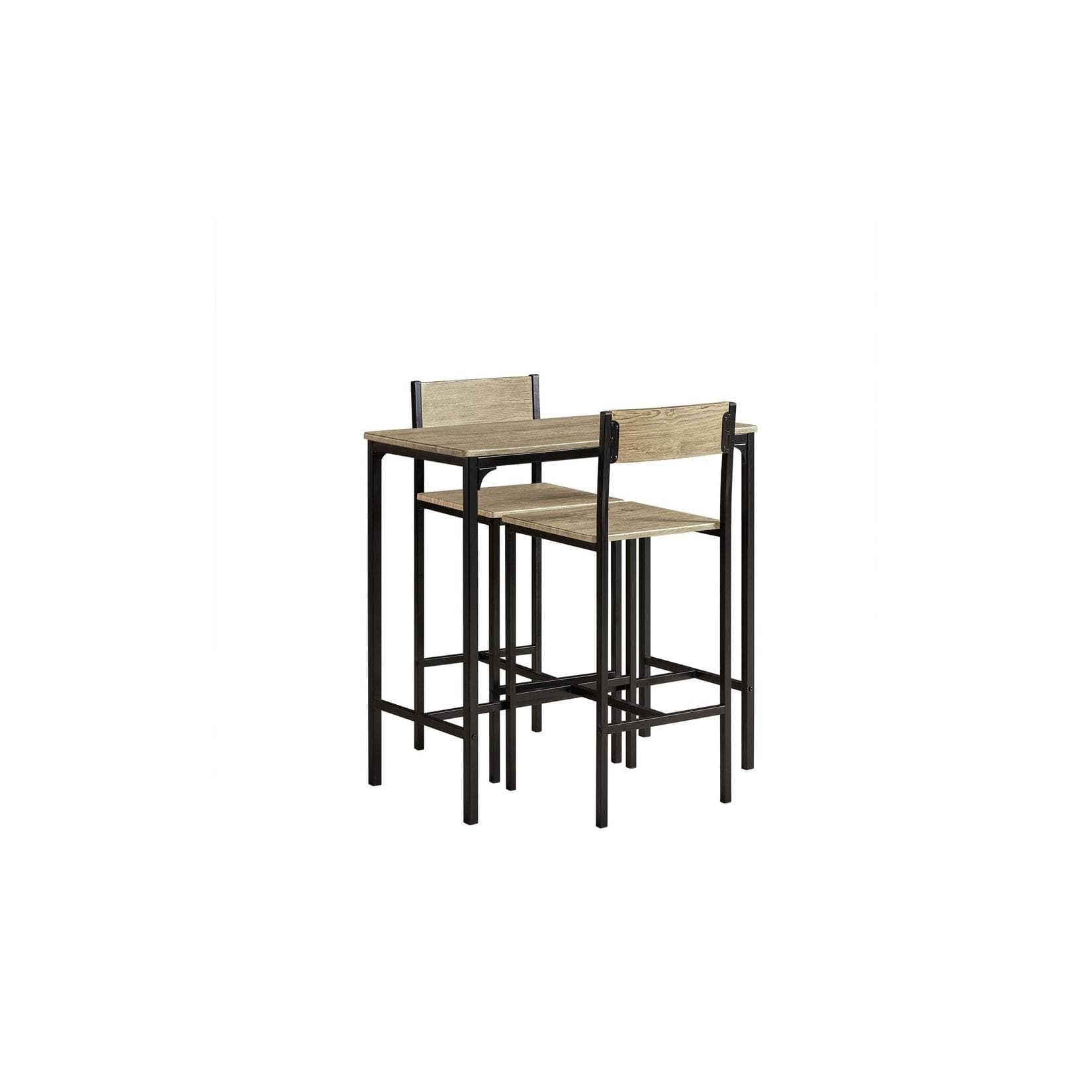 SoBuy Essgruppe mit 2 Stühlen für 2 Personen Holzfarbe Industriell