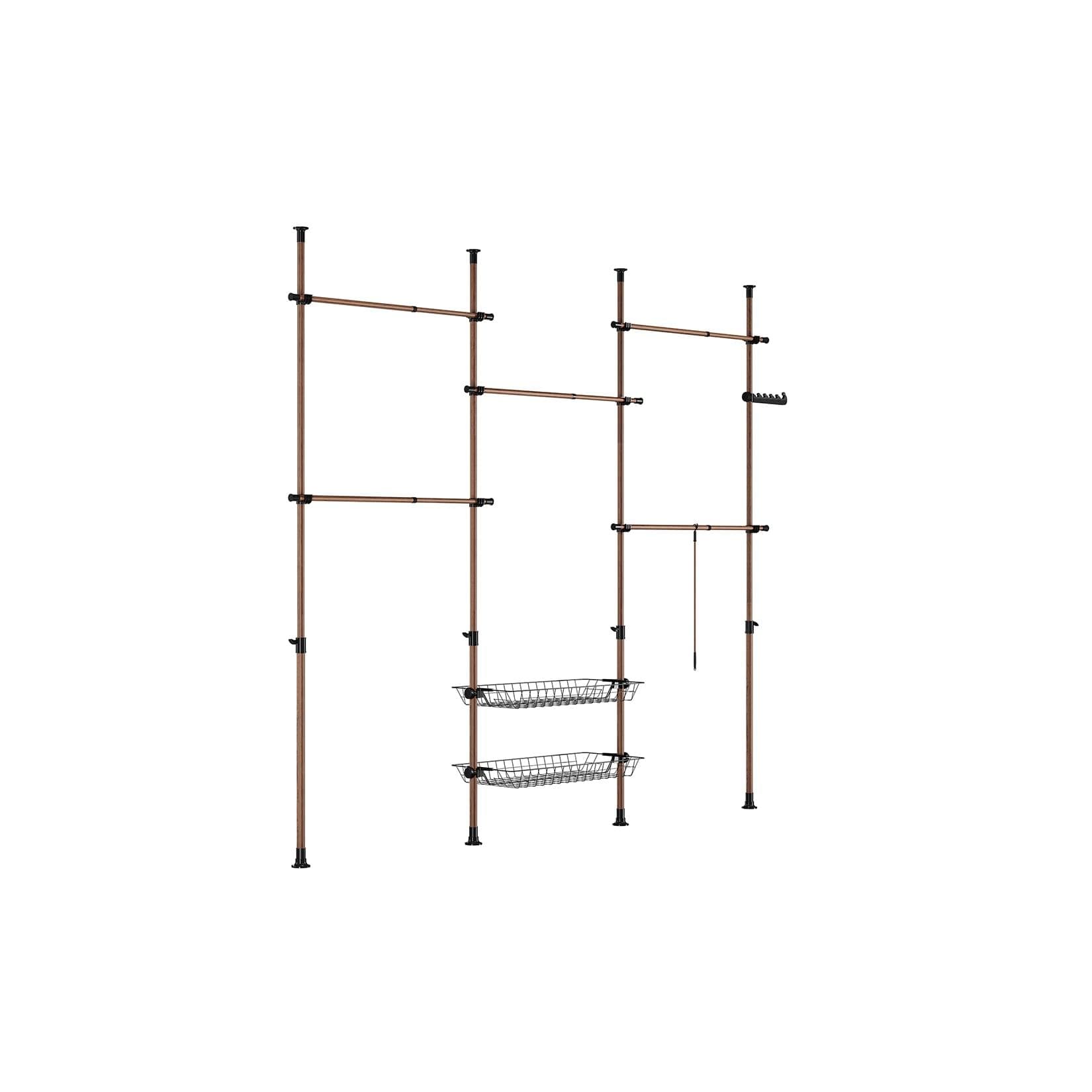 SoBuy Garderobenständer mit 2 Ablagen Braun Funktional