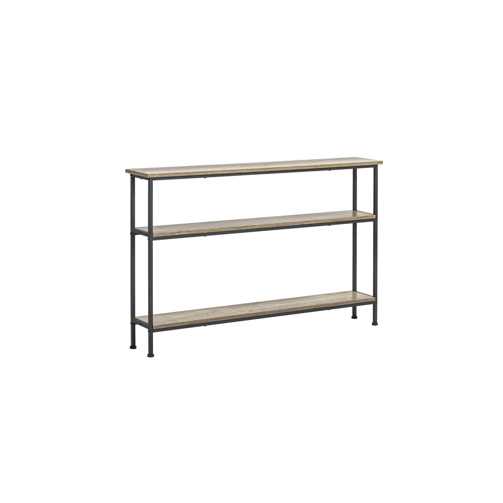 SoBuy Konsolentisch FSB49 Schwarz-Braun 3 Ablagen Industriell