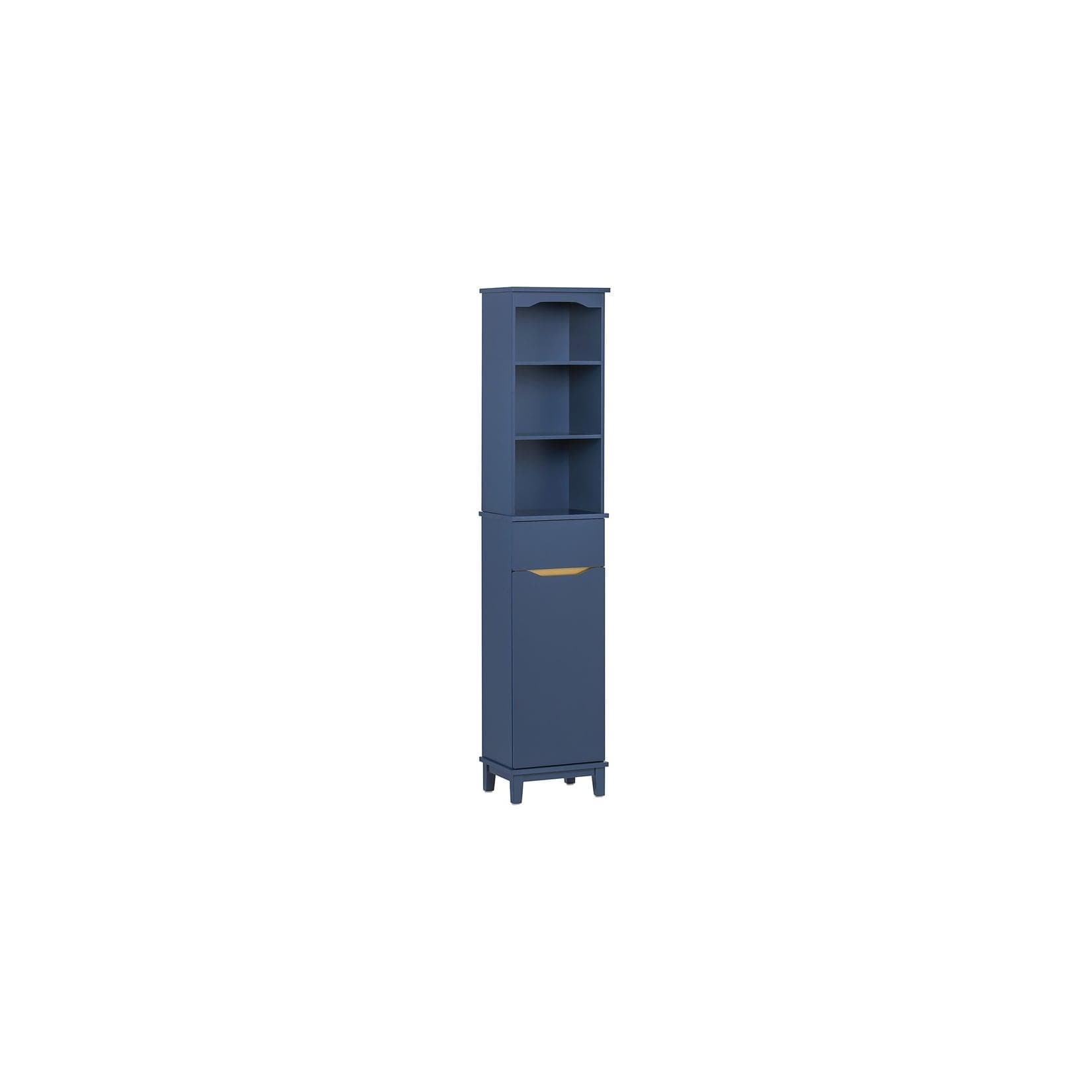 SoBuy Hochschrank BZR112 Blau Grau mit verstellbaren Ablagen