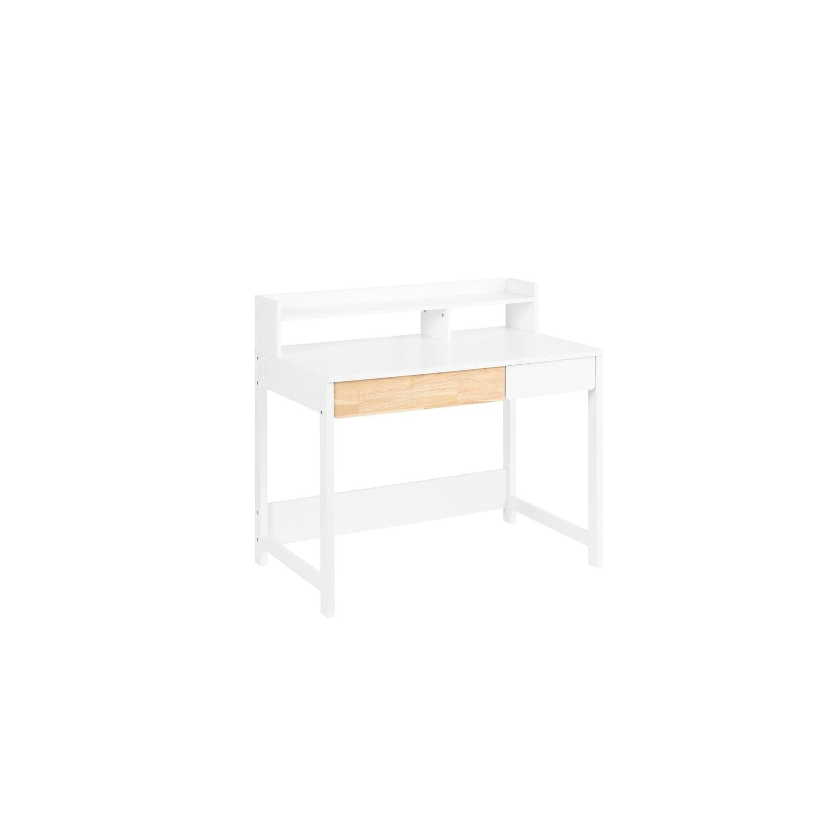 SoBuy Schreibtisch mit 2 Schubladen Weiß Modern