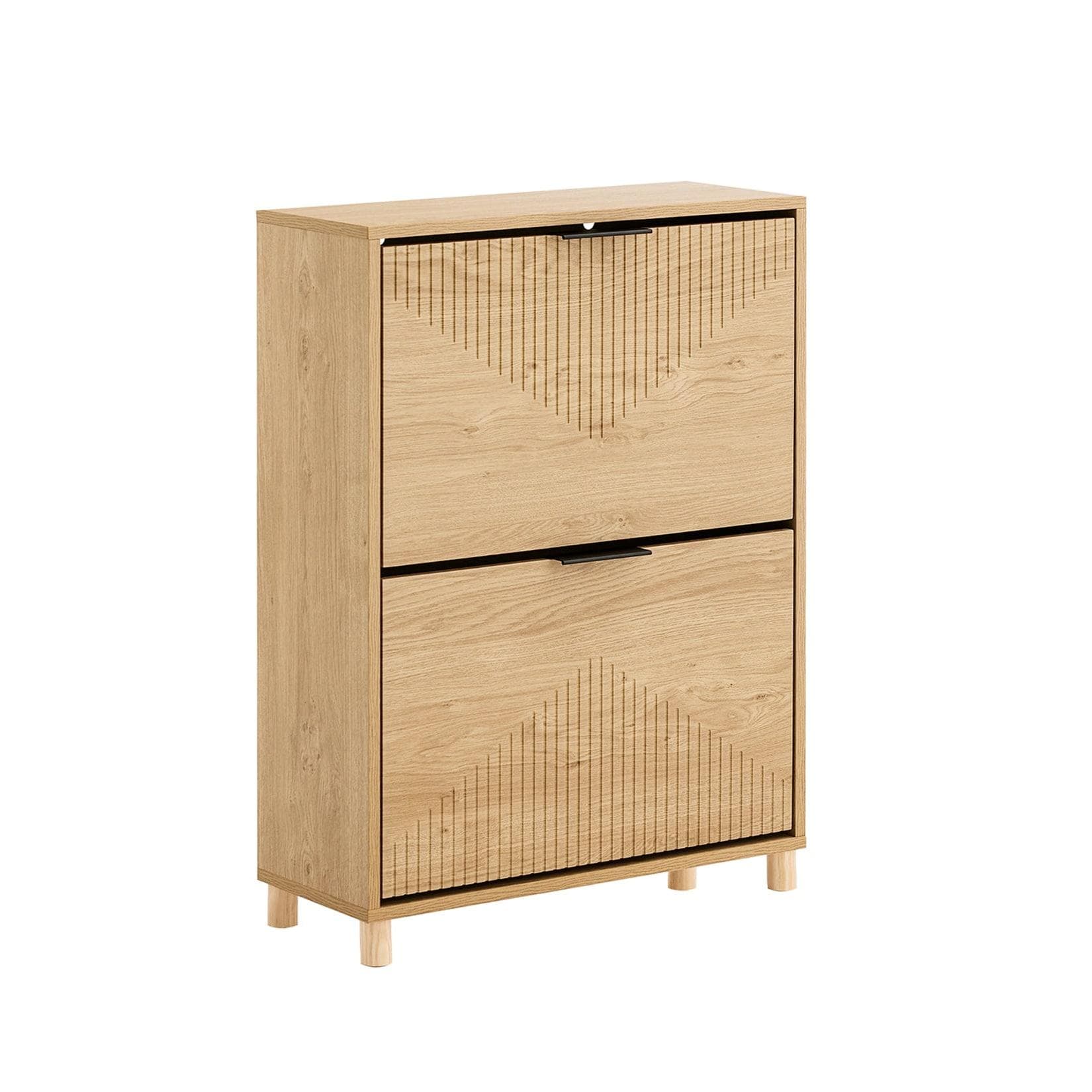 SoBuy Schuhschrank mit 2 Türen Natur Vintage