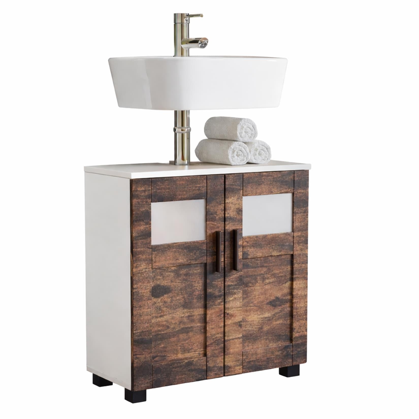VCM Waschbeckenunterschrank Nilari Holz Badschrank