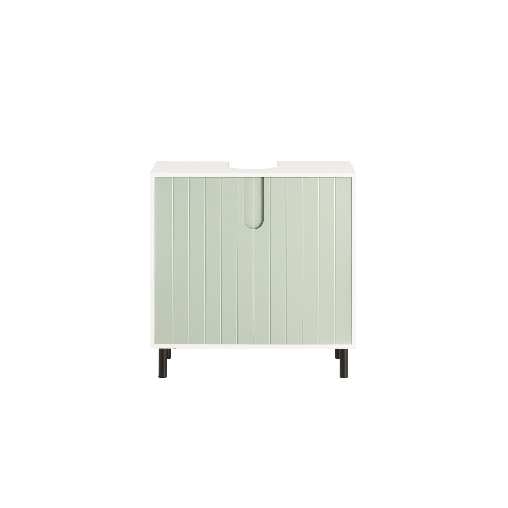 SoBuy Waschbeckenunterschrank BZR139 Badezimmerschrank Weiß-Grün