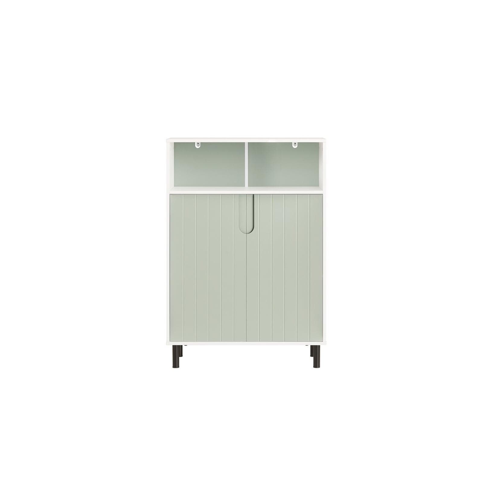 Badkommode Weiß-Grün | Praktische Aufbewahrung für Bad & Flur