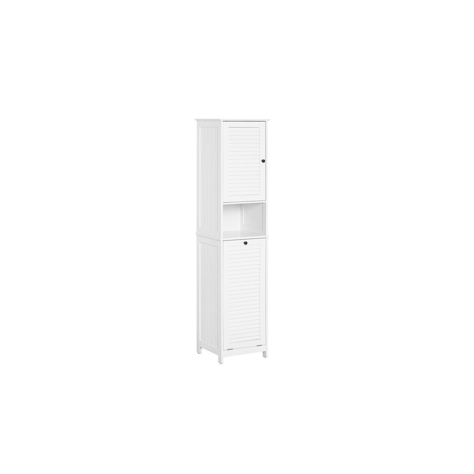 SoBuy Badezimmer-Hochschrank Weiß 2 Türen Funktional