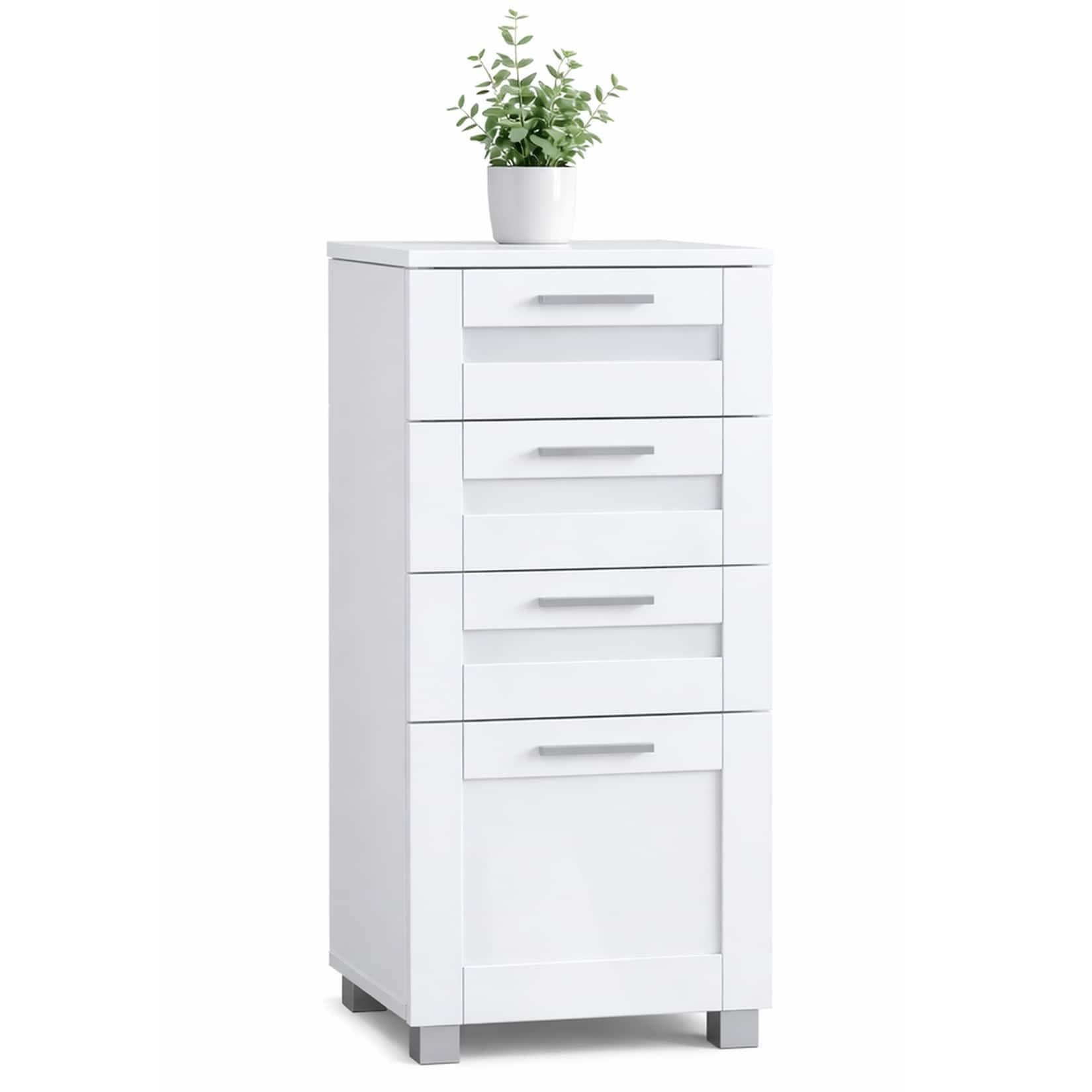 VCM Midischrank Nilari 76 x 38 x 28 cm Weiß Holz Badschrank